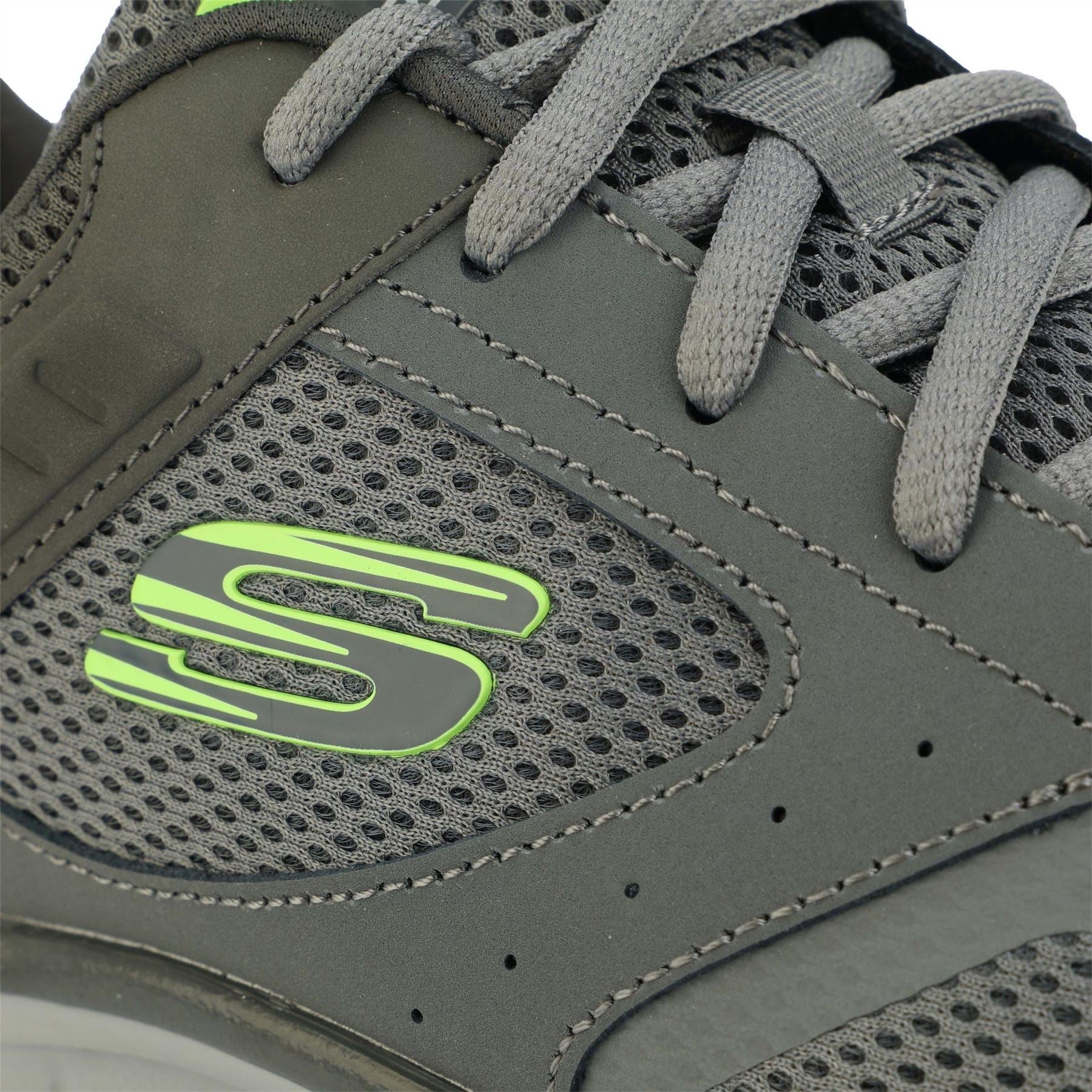 Skechers Mens Mesh Lace Up Sneaker W Overlays  And  Low Top Trainers