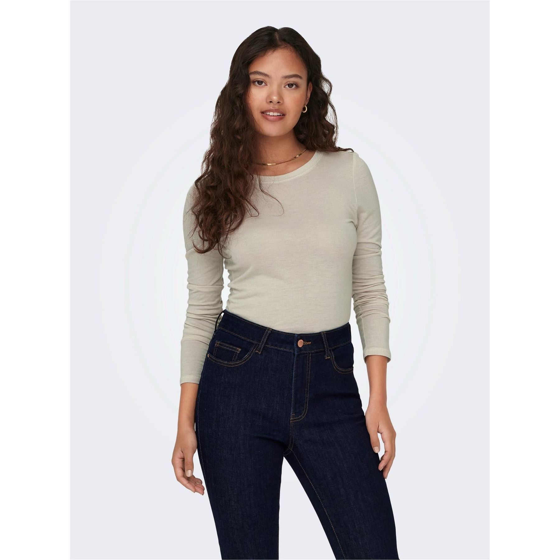 Only Slim Fit Crew Neck Long Sleeve Jersey T-Shirt