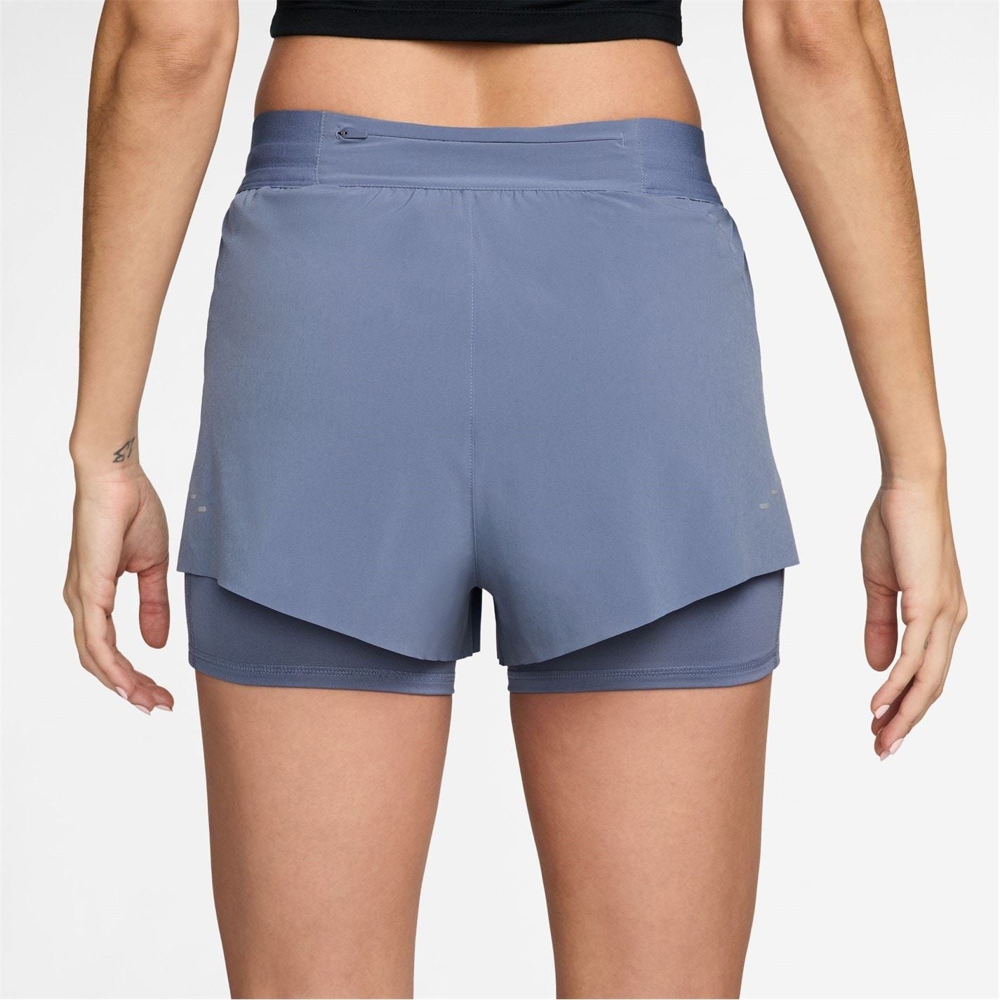 Nike Womens Dri Fit Swift Mid Rise 3 2 In 1 Shorts