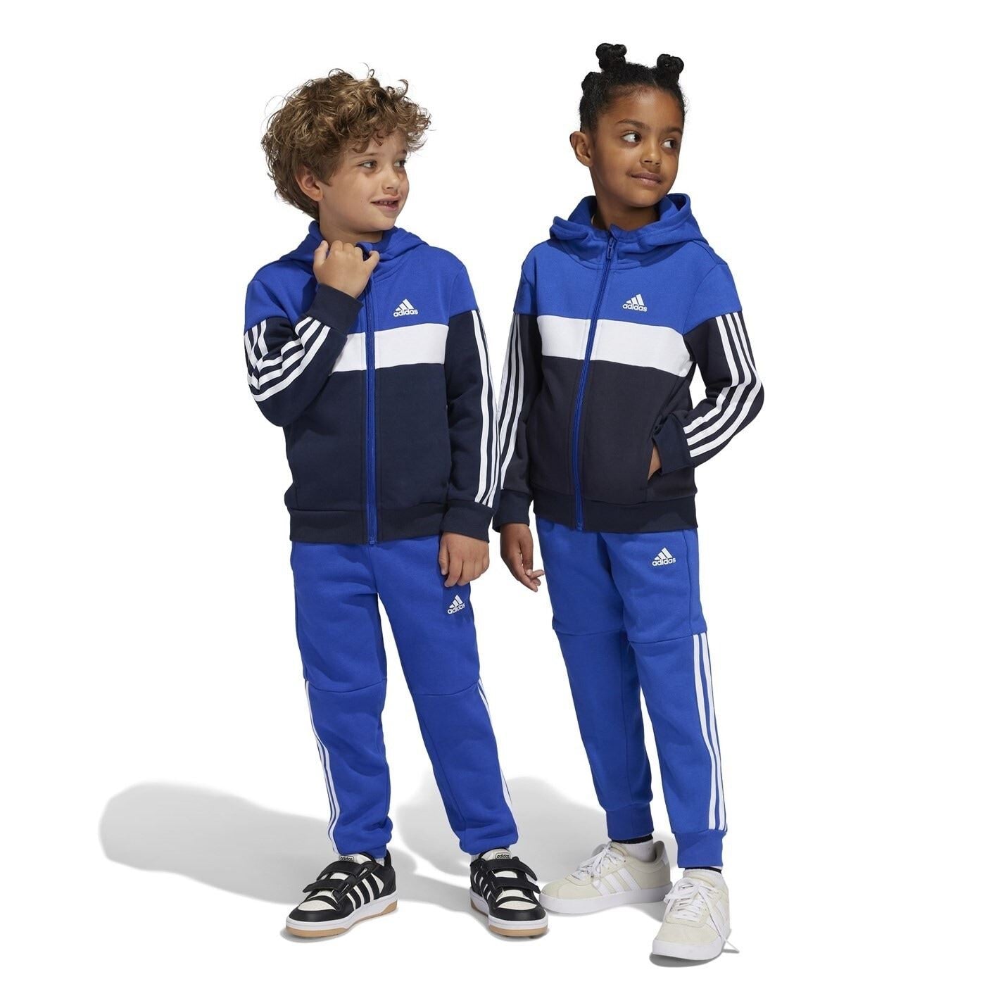 adidas Tiberio 3 Stripes Colorblock Fleece Track Suit Kids
