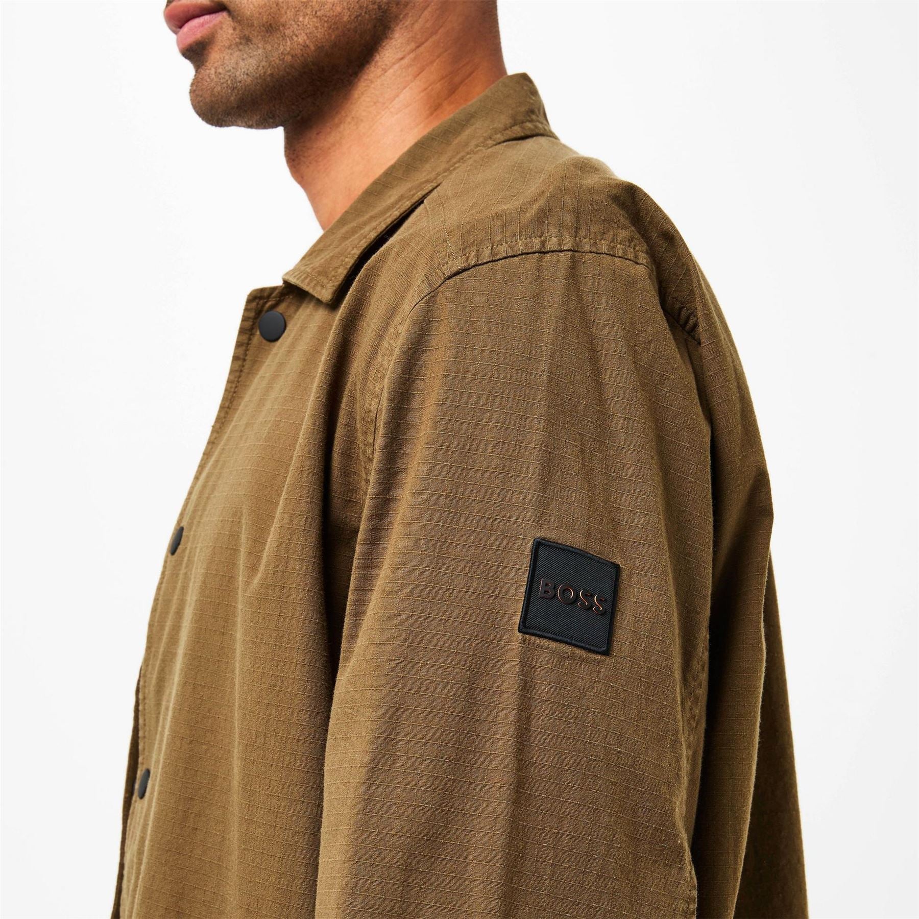 Boss Labib Cotton Long Sleeve Water Resistant Overshirt