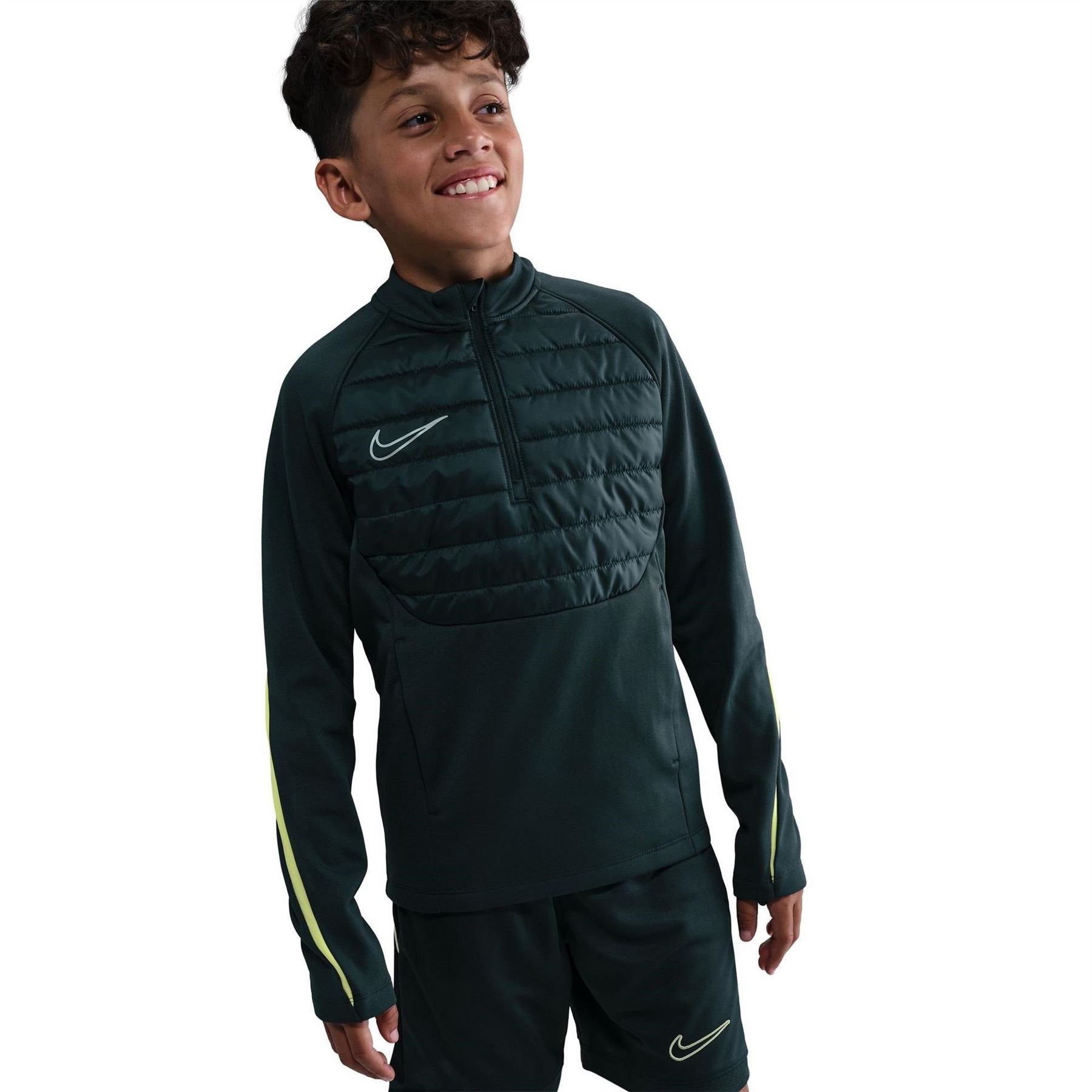 Nike Solid Patterned Half Zipper Band Collared Thumbhole Cuff Track Jacket
