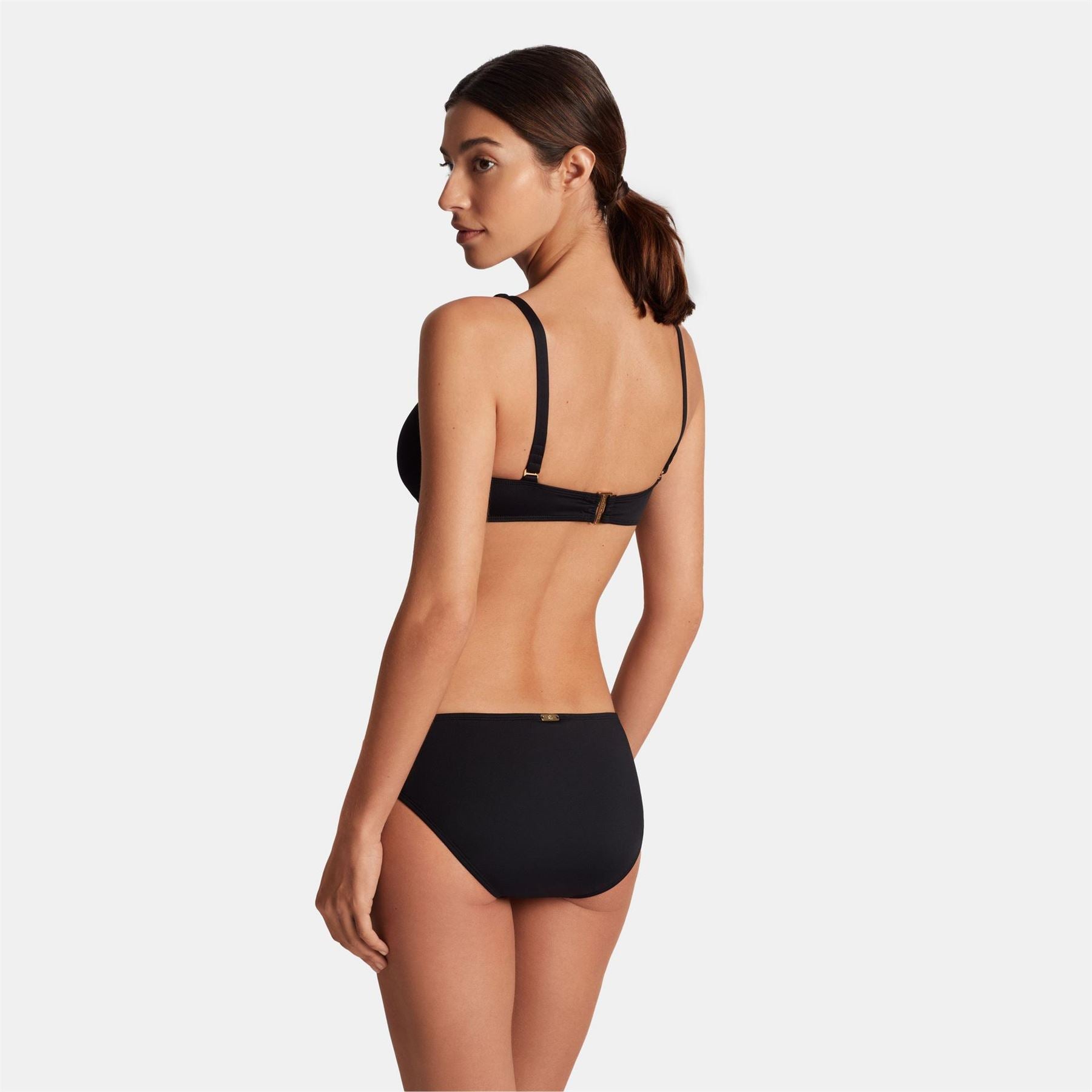 Lauren by Ralph Lauren Solid Patterned O Ring Bikini Bottoms