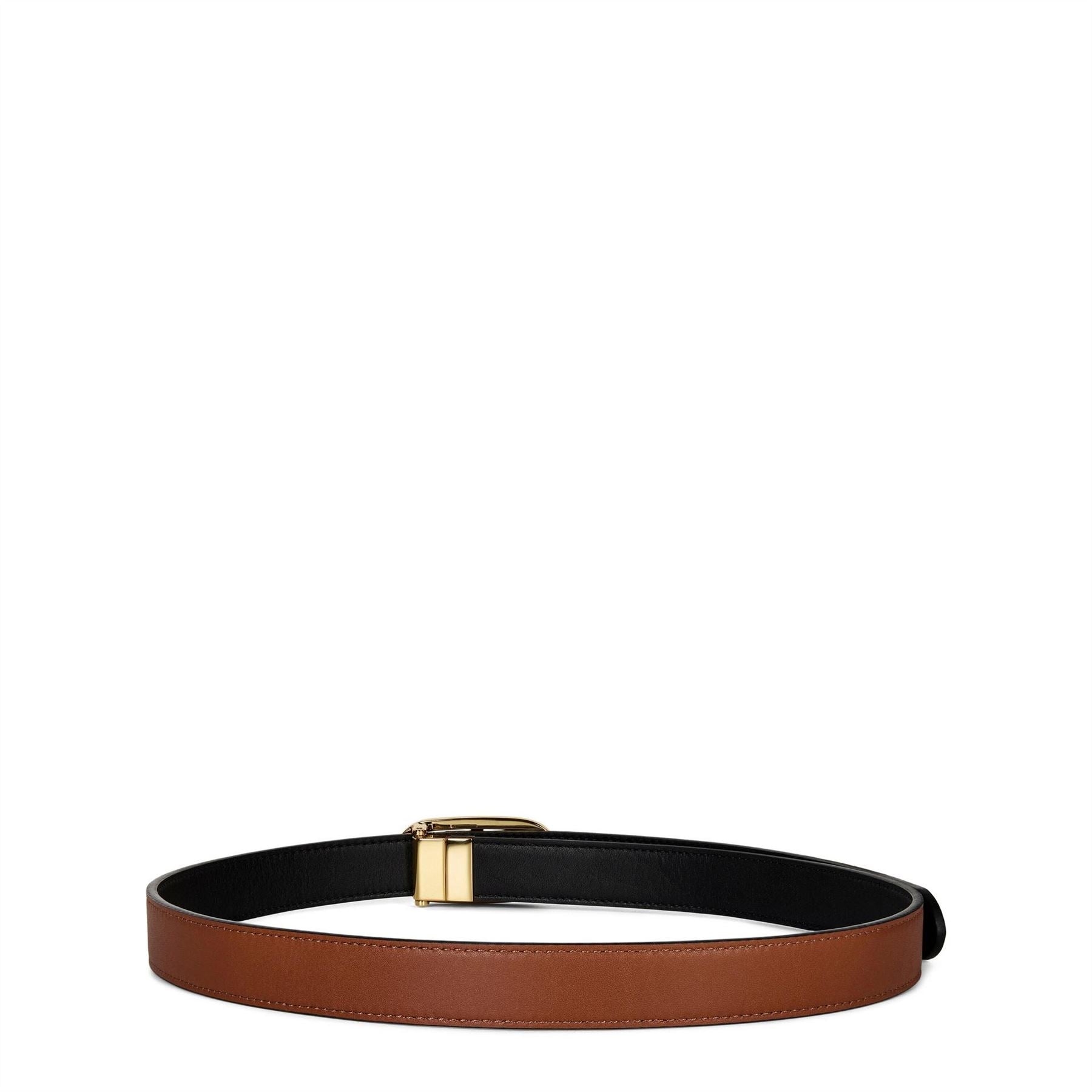 Lauren by Ralph Lauren Logo Reversible Leather Skinny Belt