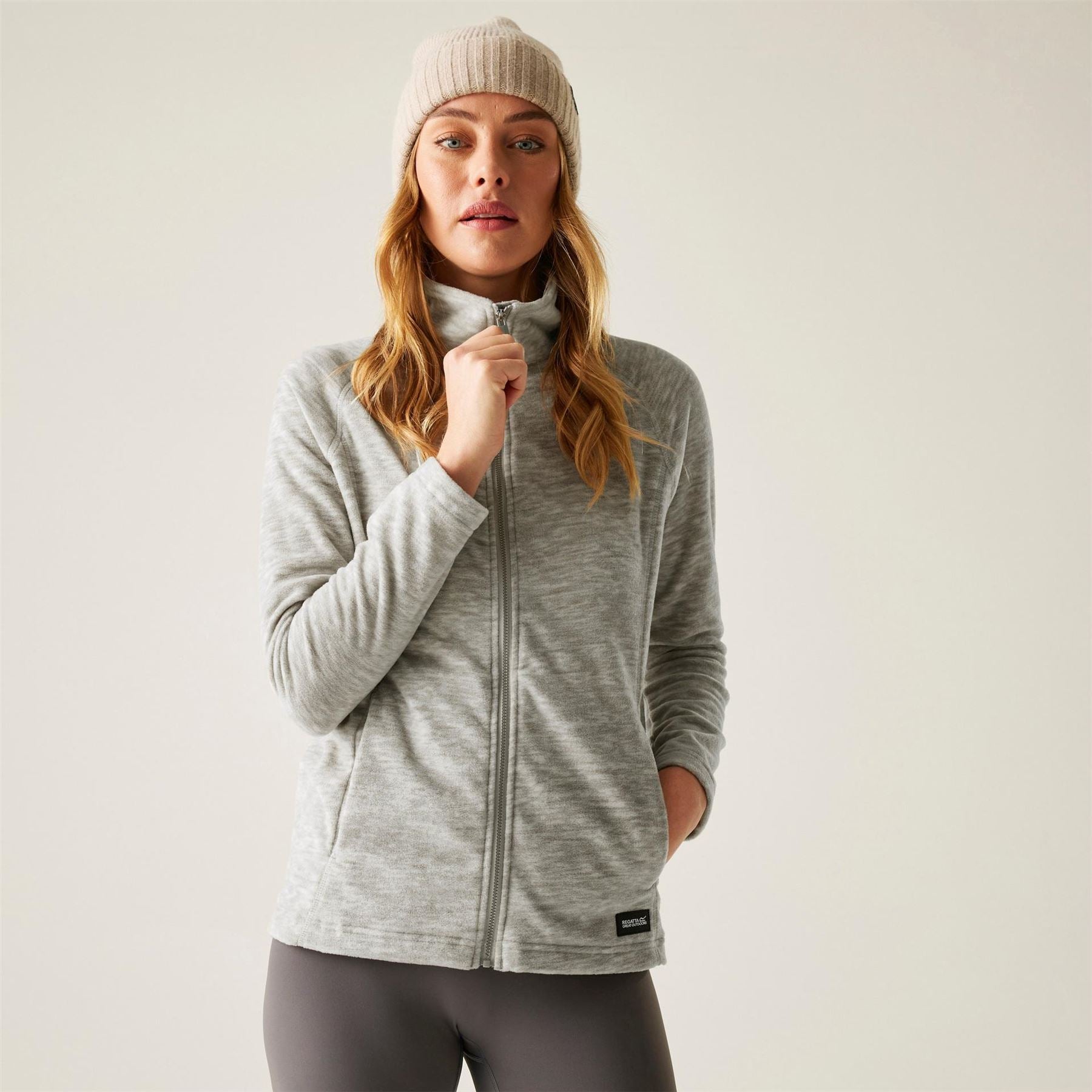 Regatta Mayse Long Sleeve Marl Funnel Neck Full Zip Fleece