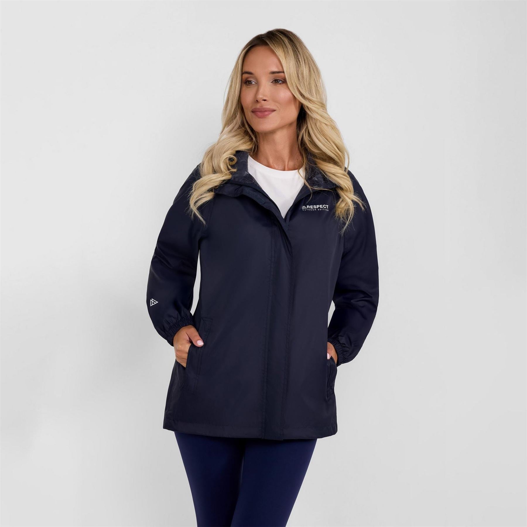 Minoti Women Packaway Waterproof Jacket With Zipped Pockets Navy