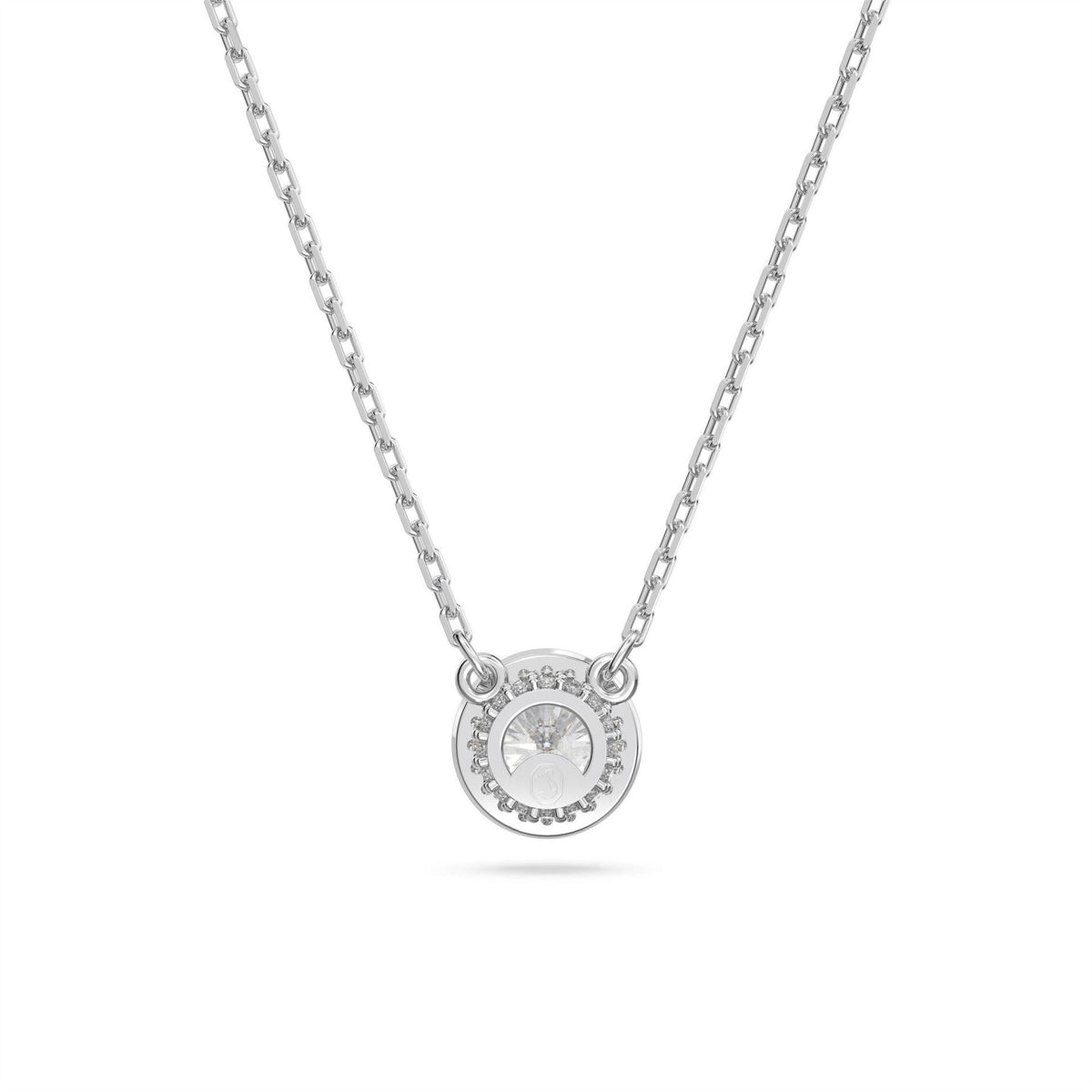 Swarovski Angelic Pendant, Round Cut, Pavé, White, Rhodium Plated