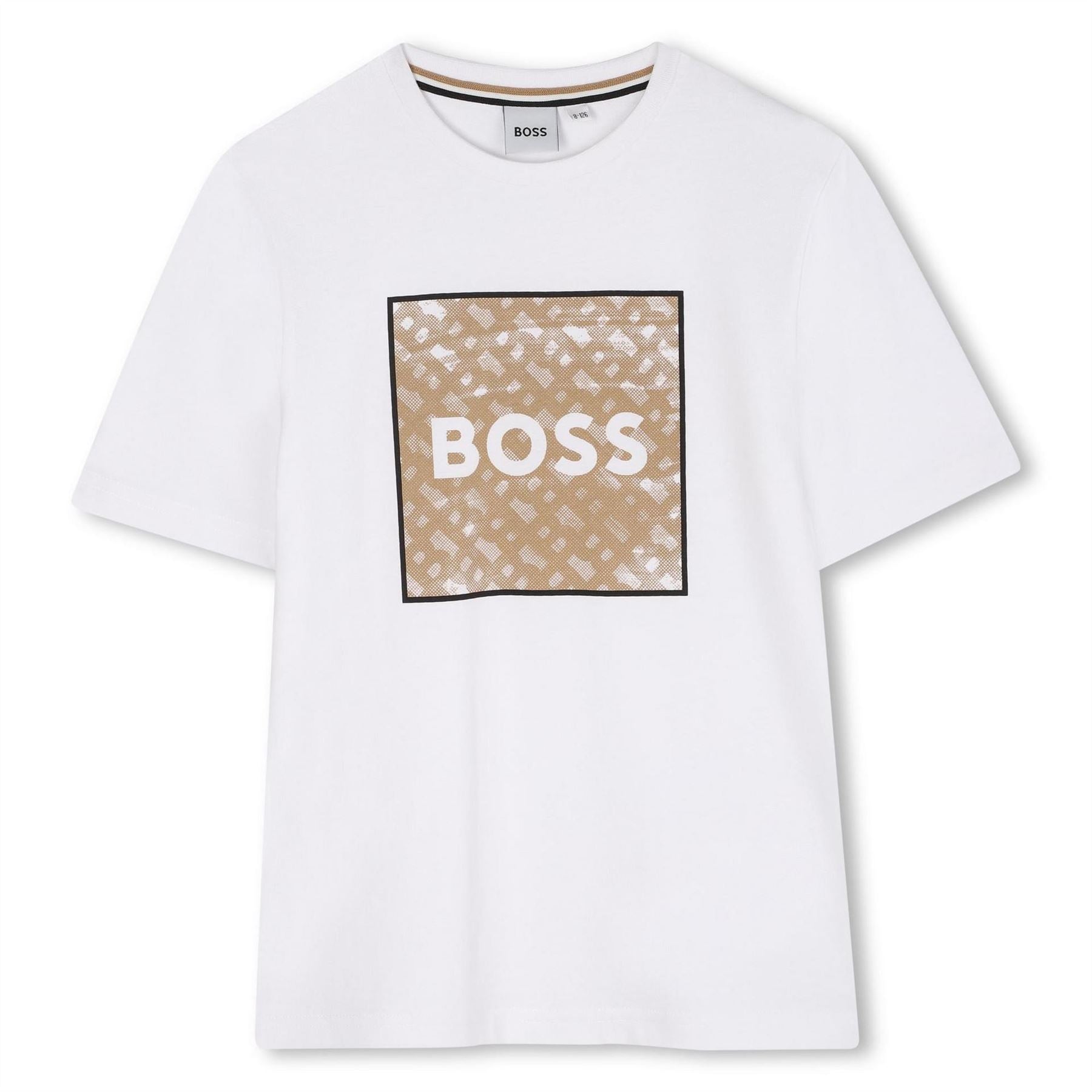 Boss Monogram Box Print Crew Neck Short Sleeve T-Shirt