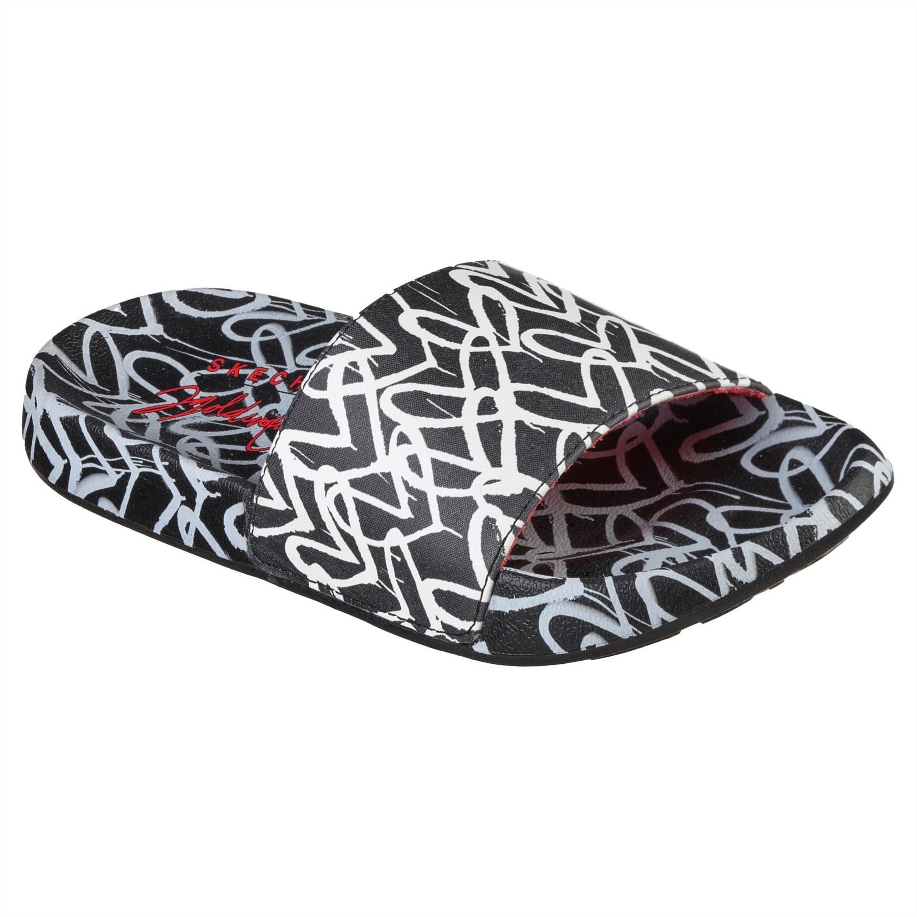 Skechers James Goldcrown Heart Print Slides Girls