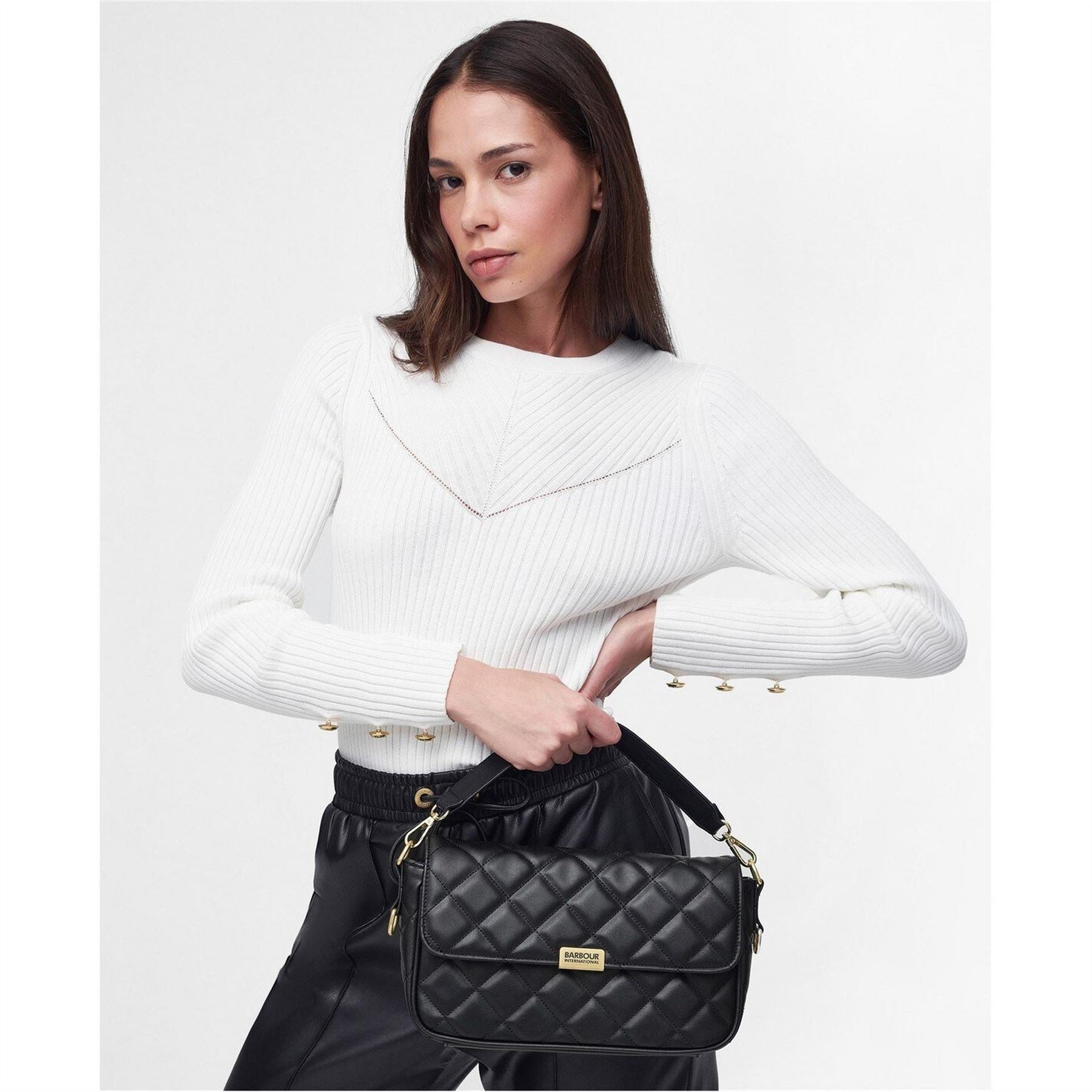 Barbour International Quilted Leather Crossbodyody Bag