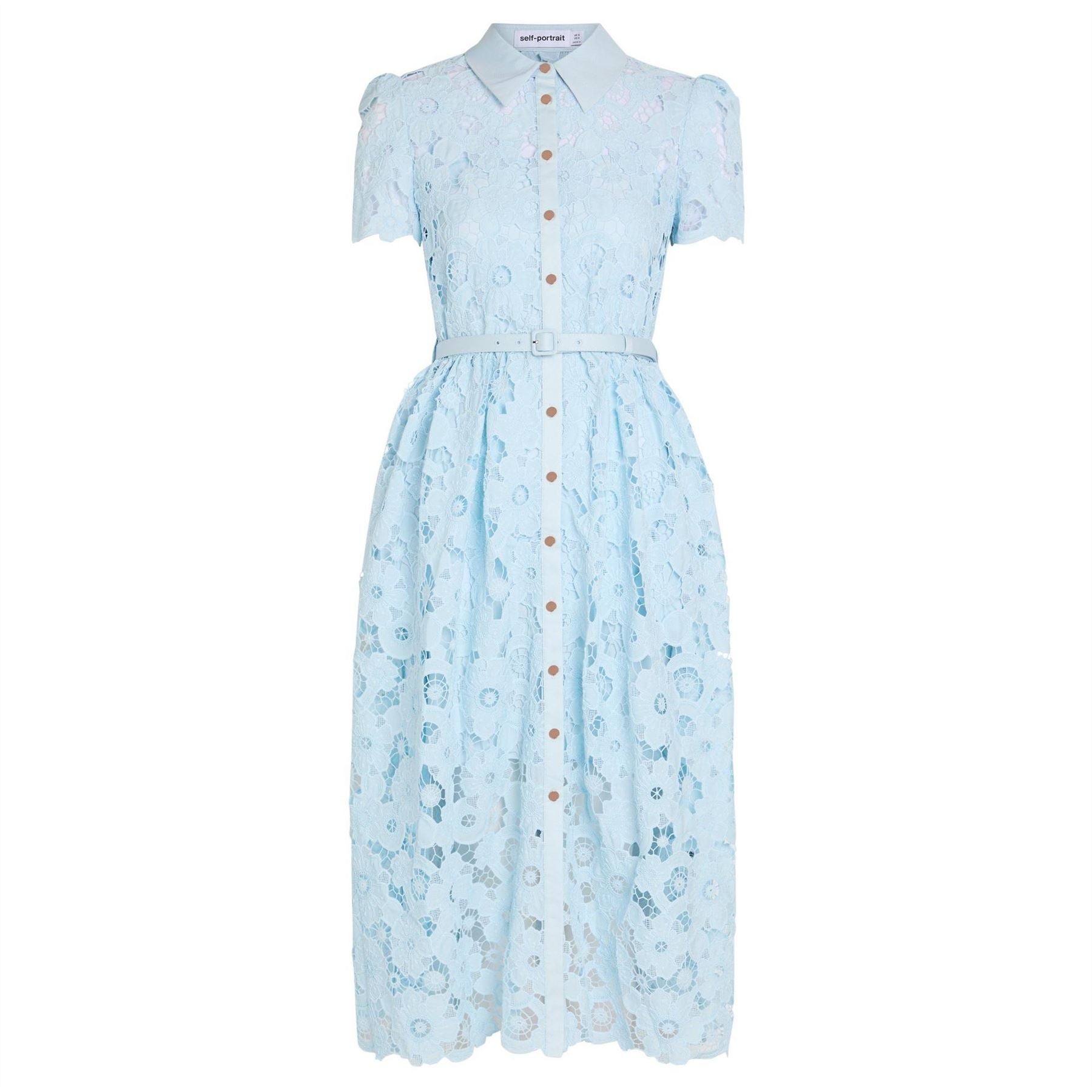 Self Portrait Blue Lace Collared Dress