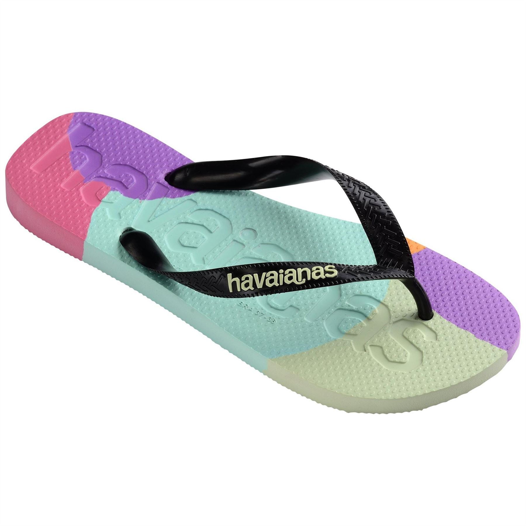 Havaianas Hav. Top Logomania Colors Ii Black Flip Flops Womens