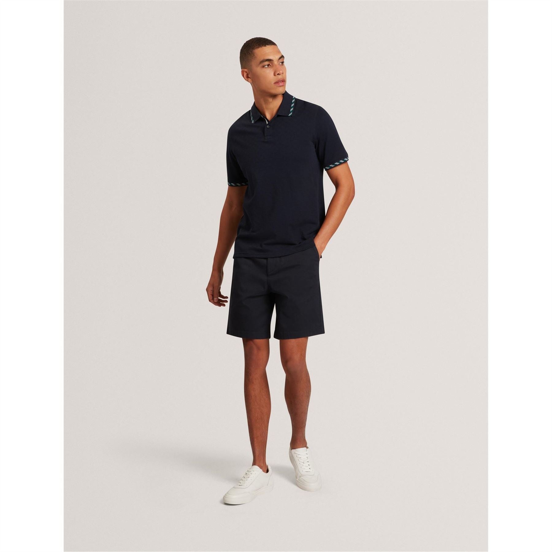 Ted Baker Jacquard Collared Neck Short Sleeve Polo Shirt