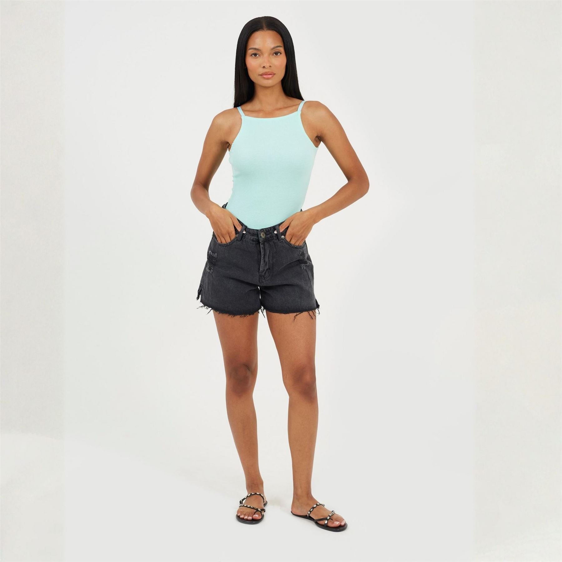 Brave Soul Womens Acid Wash Denim Shorts
