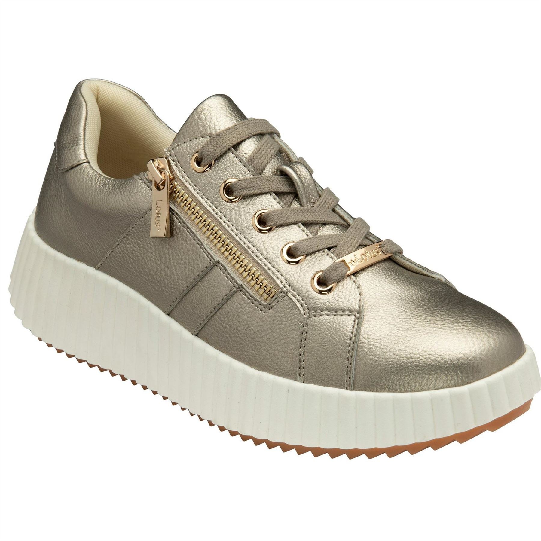 Lotus Shoes Kora Lace-Up Wedge Trainers