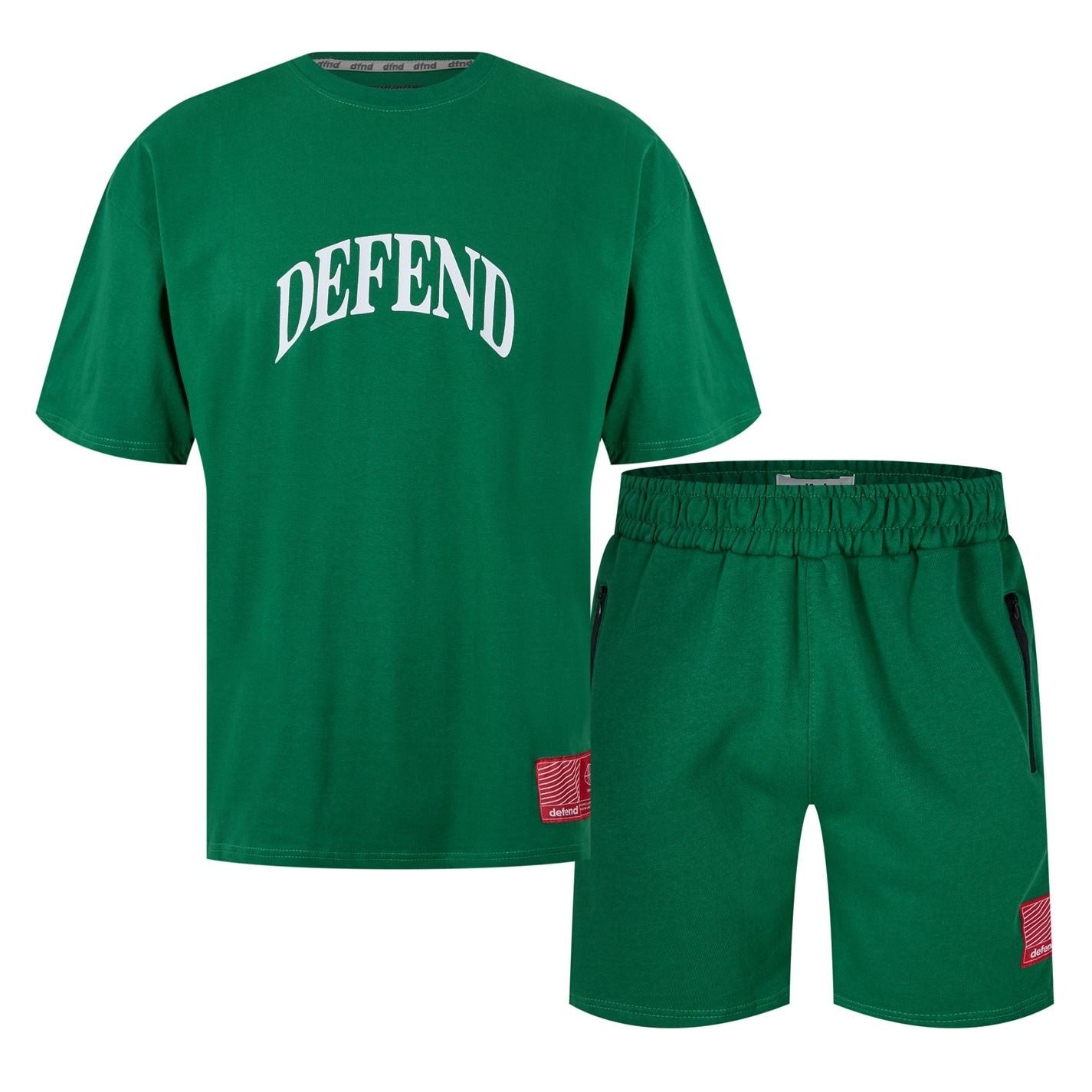 DFND London Core Lettering Crew Neck Short Sleeve T-Shirt and Short Set
