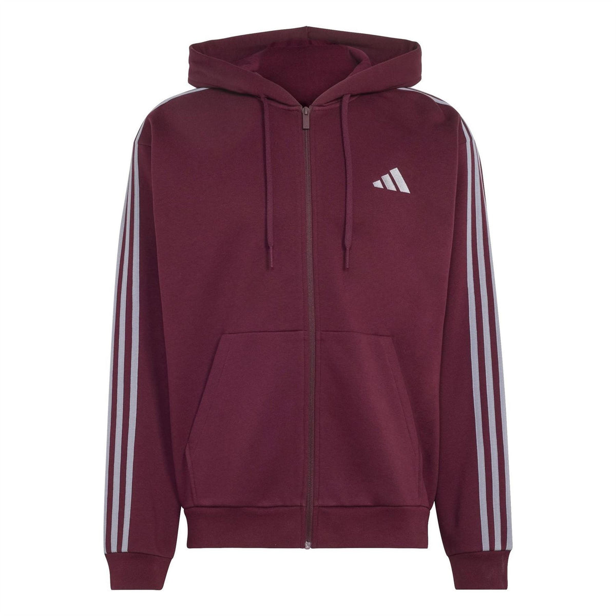 adidas Mens Essentials Fleece 3 Stripes Full Zip Hoodie