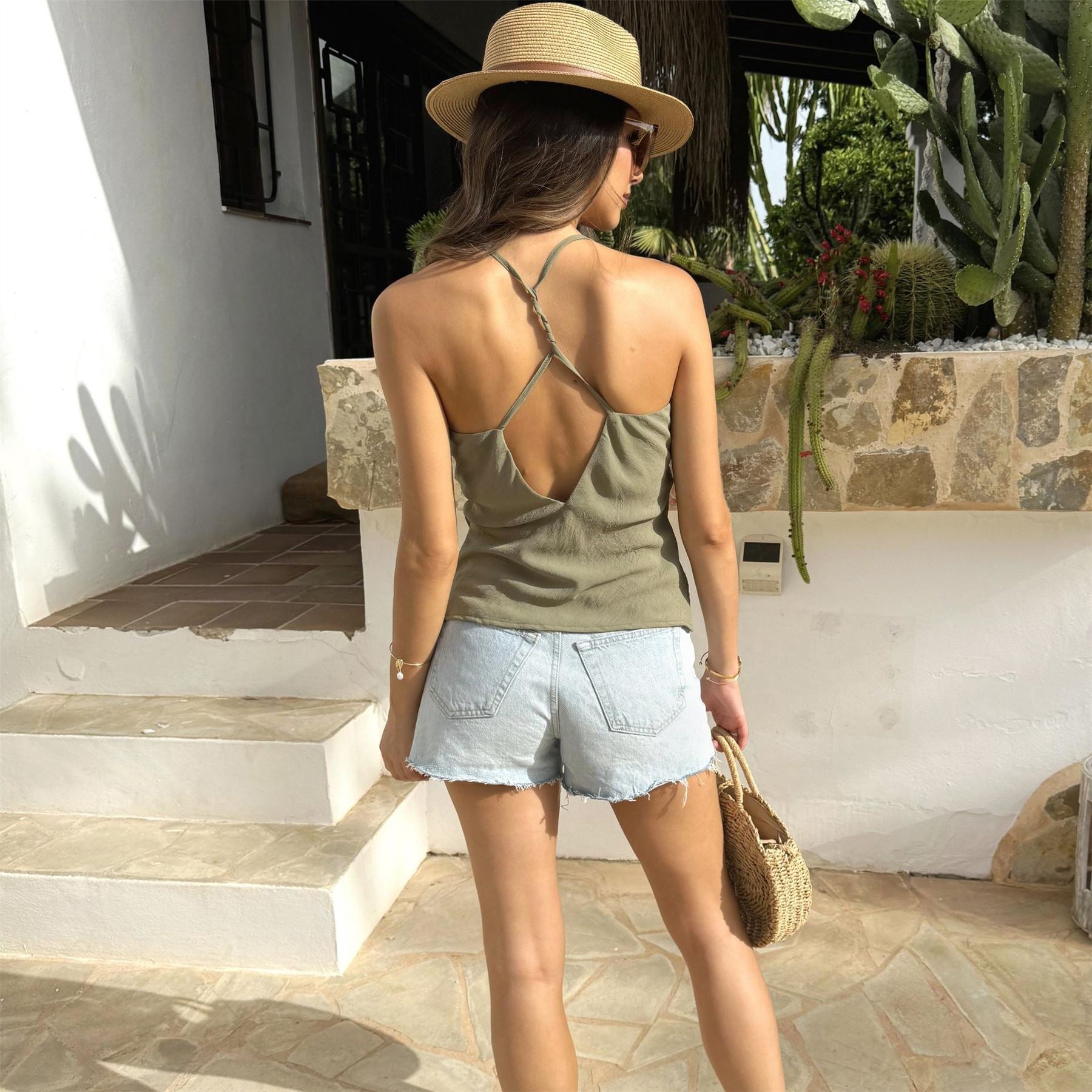 AX Paris Cowl Neck Twist Back Cami Top