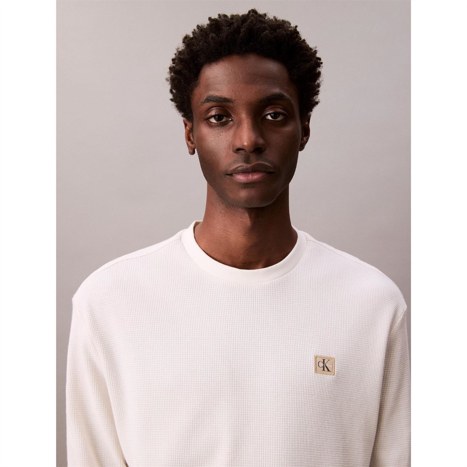 Calvin Klein Jeans Waffle Long Sleeve Crew Neck T-Shirt