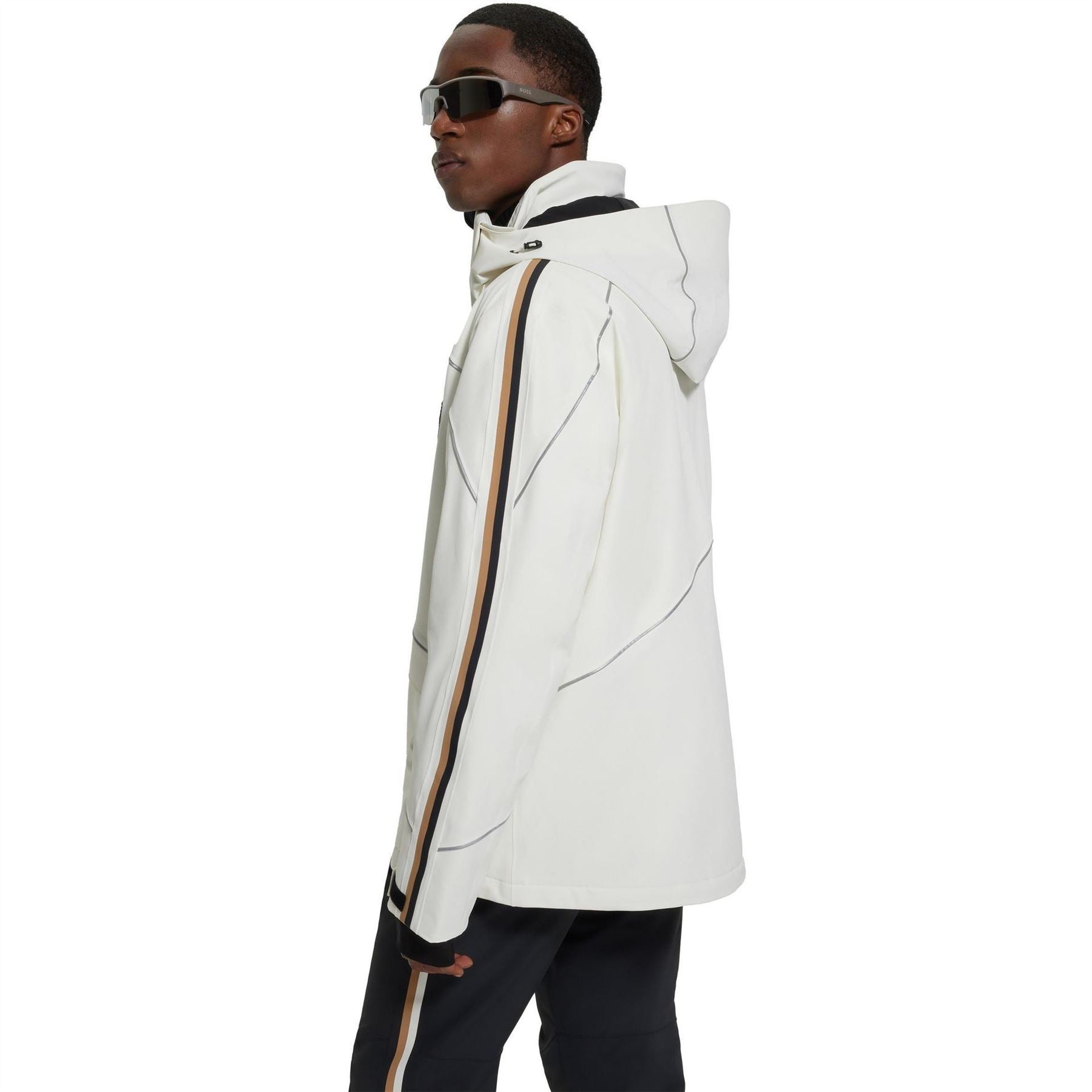Boss Solid Patterned Hooded Ski Jacket
