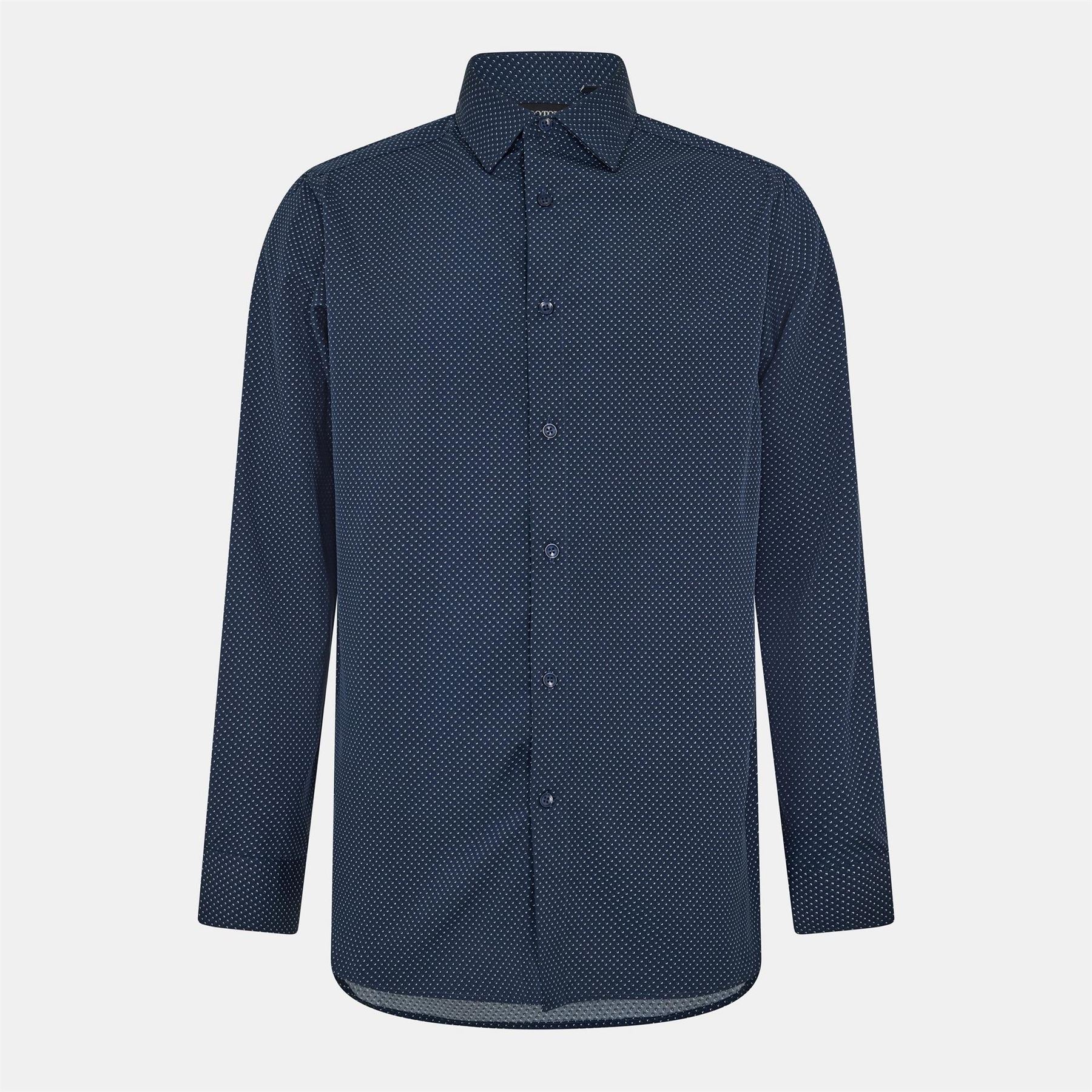 Scotch and Soda Pattern Collared Neck Long Sleeve Shirt