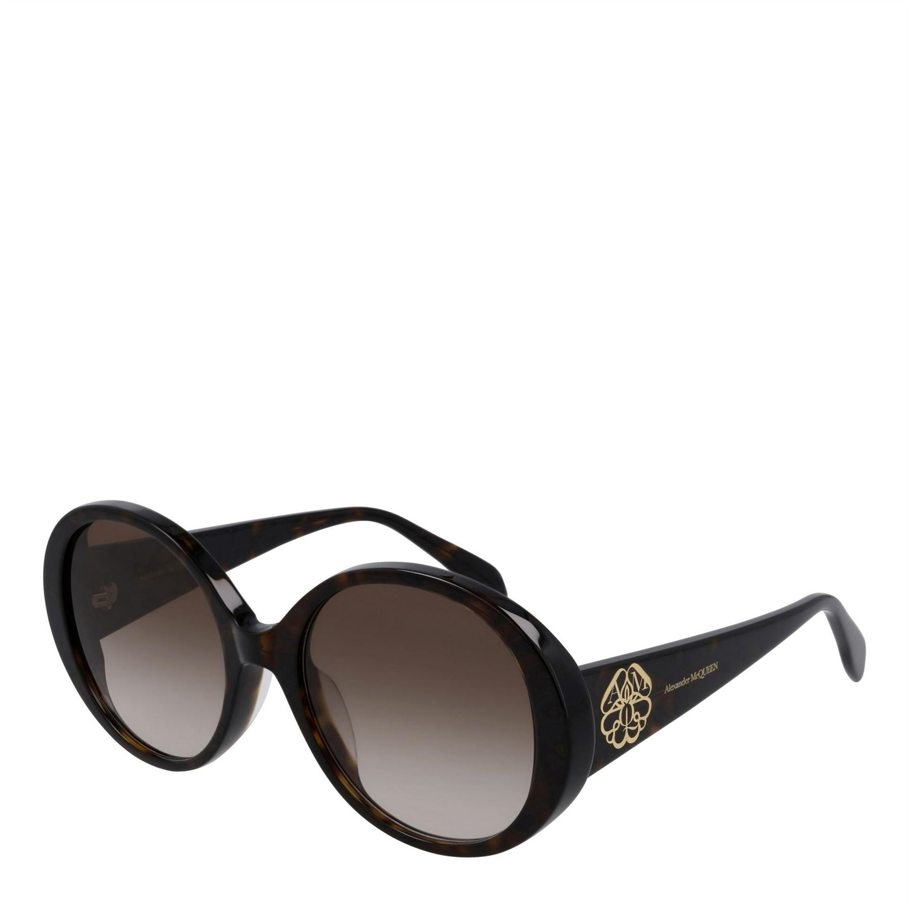 Alexander McQueen Seal Motif Round Sunglasses