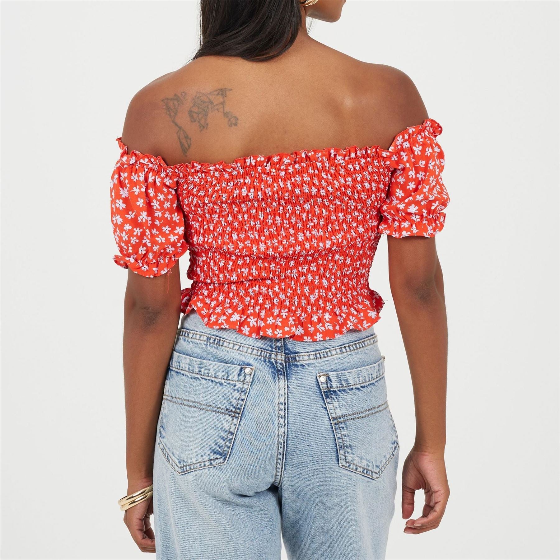 Brave Soul Off-the-Shoulder Puff Sleeve Peasant Blouse
