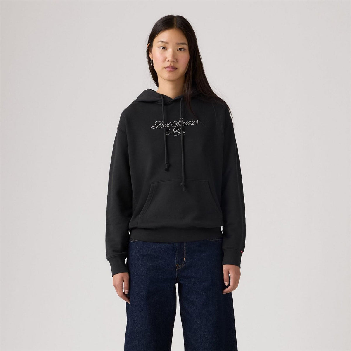 Levis Heritage Lettering Hooded Neck Long Sleeve Sweatshirt