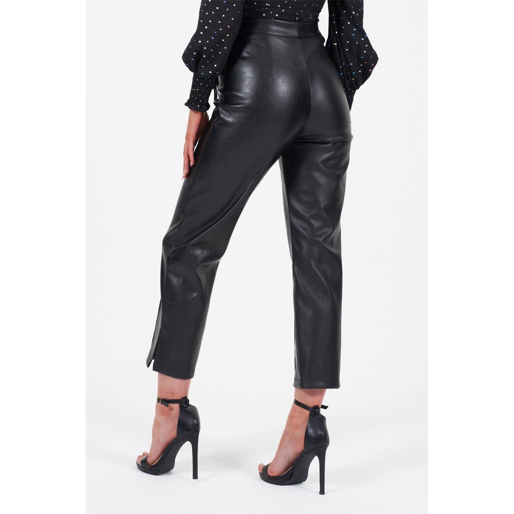Little Mistress Solid Patterned Straight Leg Trousers