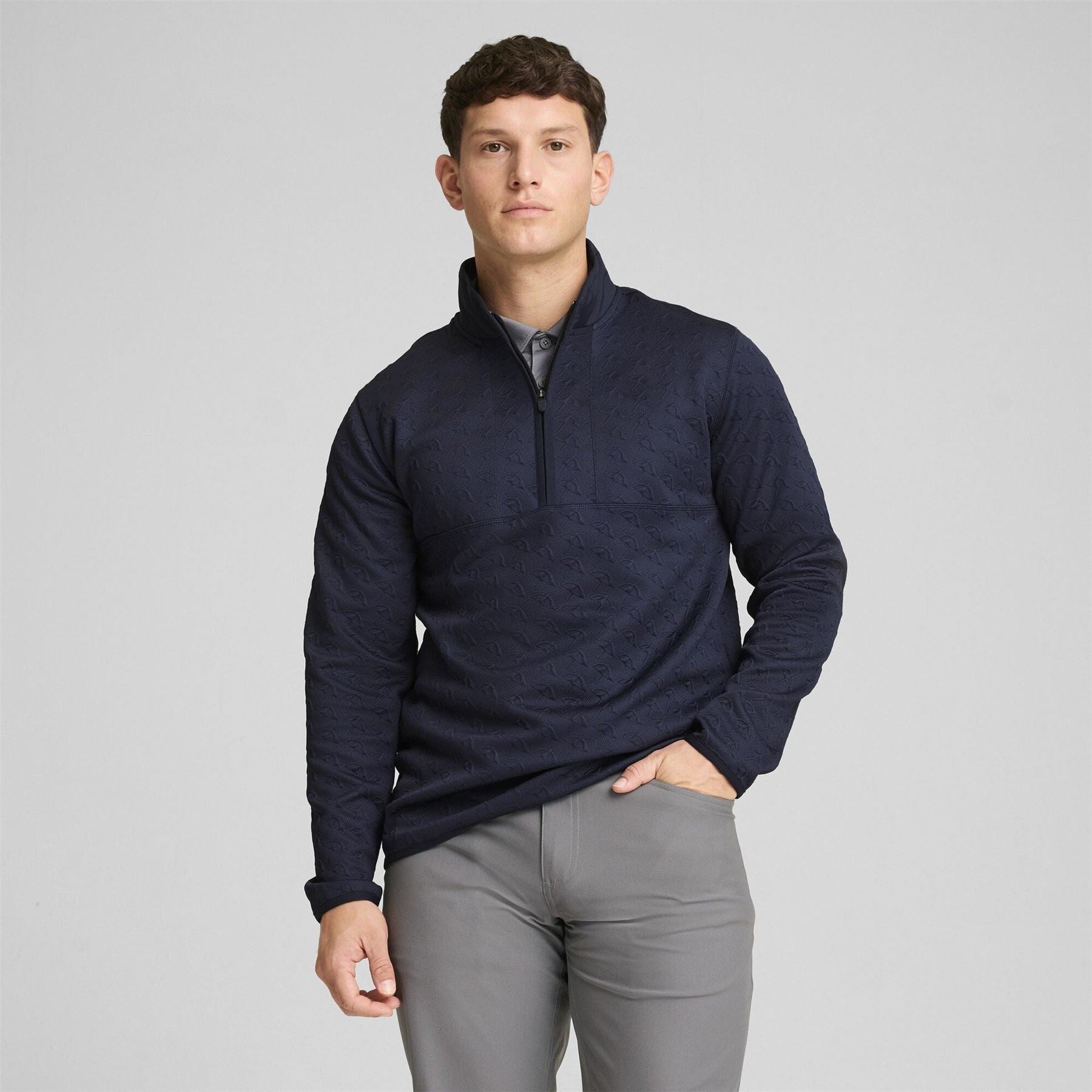 Puma Jac Quarter Zip Long Sleeve Performance Polo Shirt
