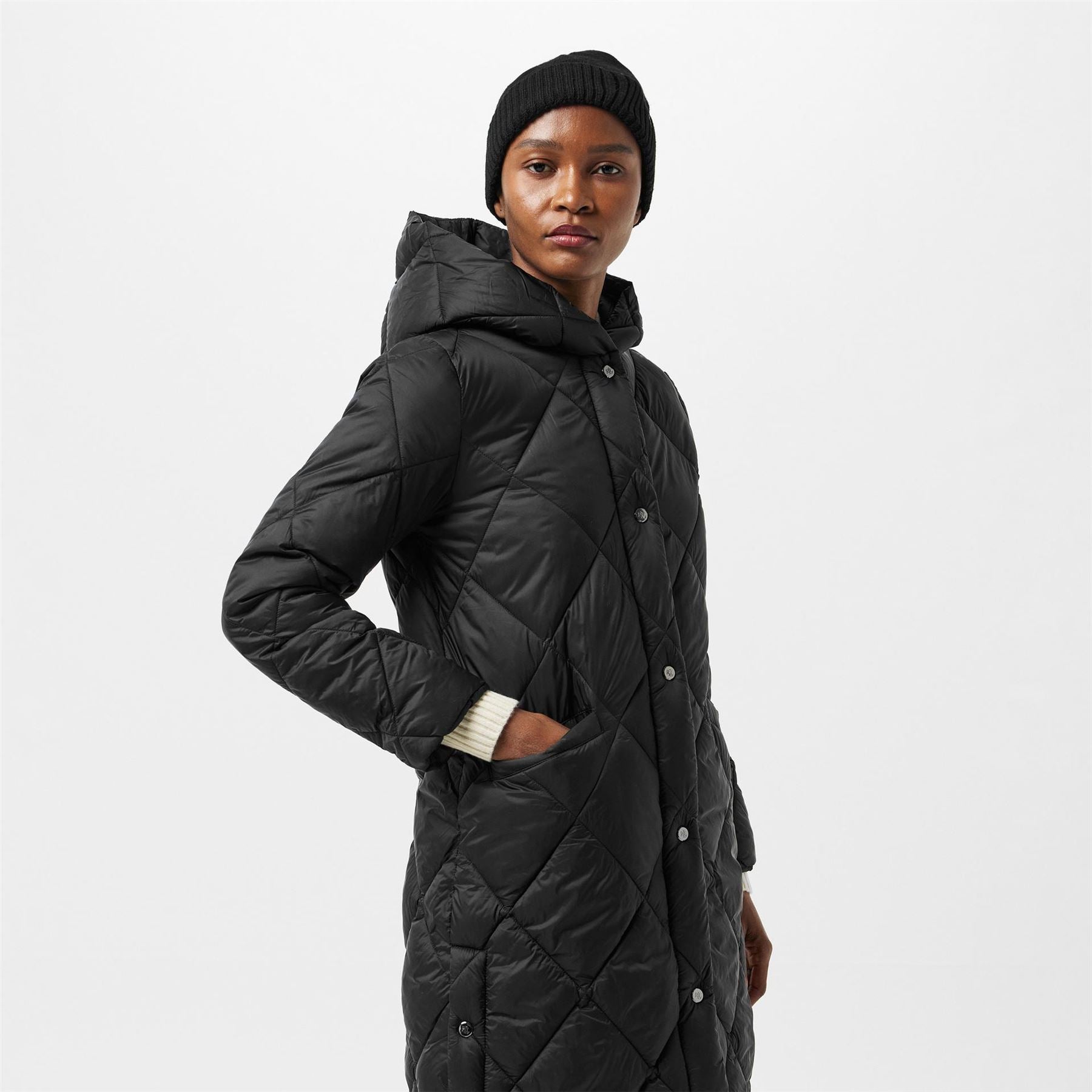 Lauren by Ralph Lauren Dia Q Real Leather Medium Puffer Jacket