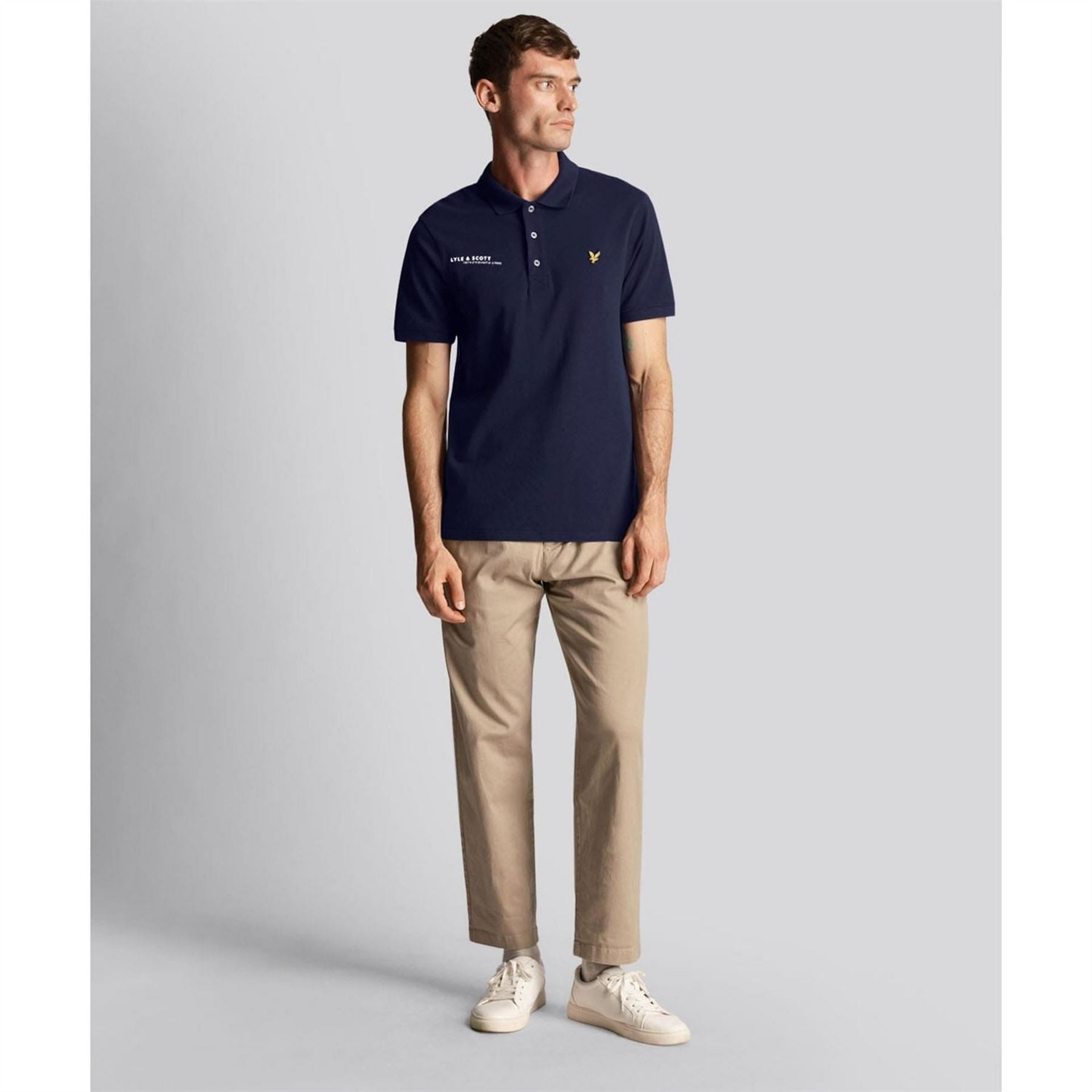 Lyle and Scott Ordinate Print Plain Polo Shirt