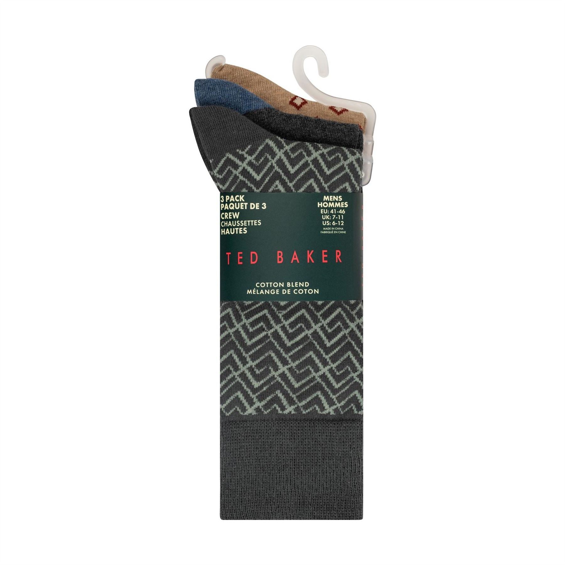 Ted Baker 3 Pack Formal Crew Long Socks