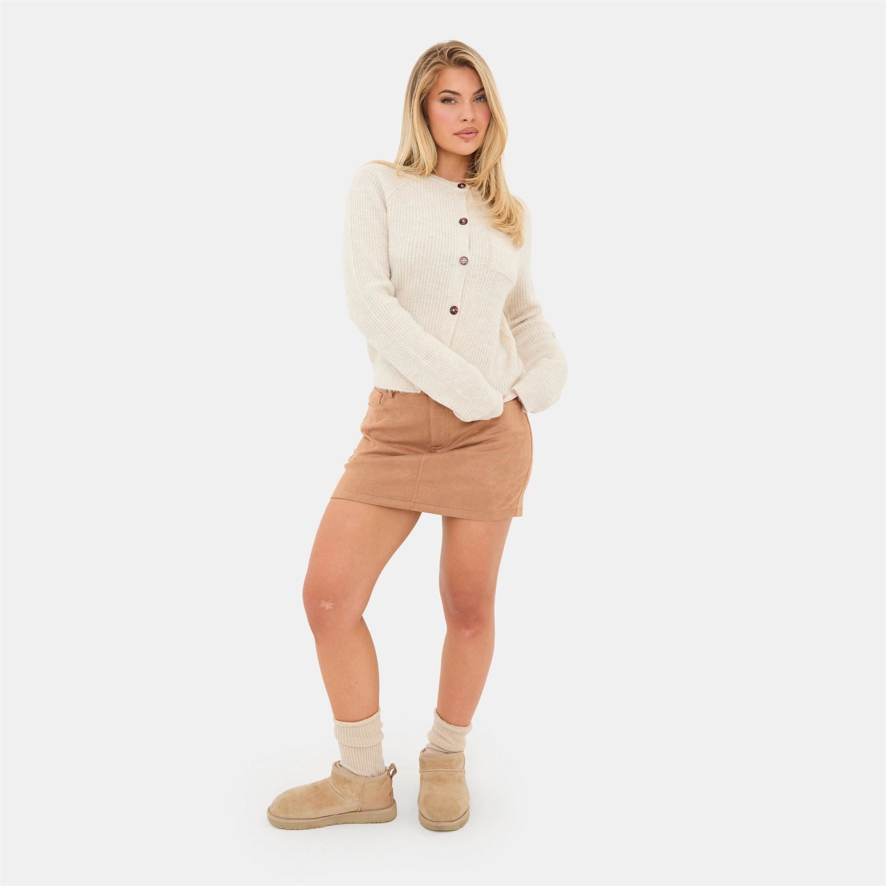 I Saw It First Button Detail Cotton Long Sleeve Cardigan