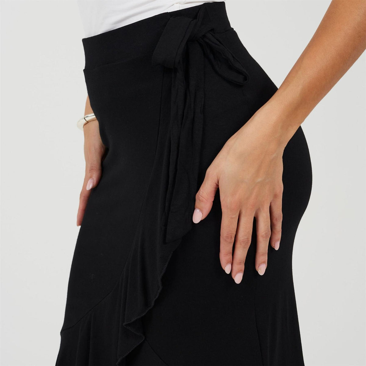 Brave Soul Womens Jersey Midi Wrap Skirt