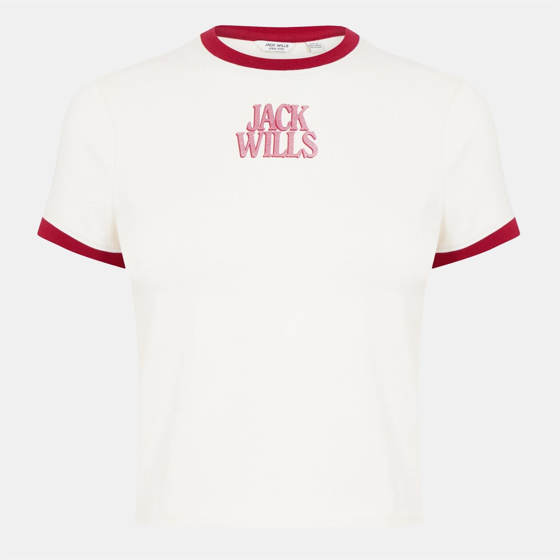 Jack Wills Lettering Cropped Slim Fit T-Shirt