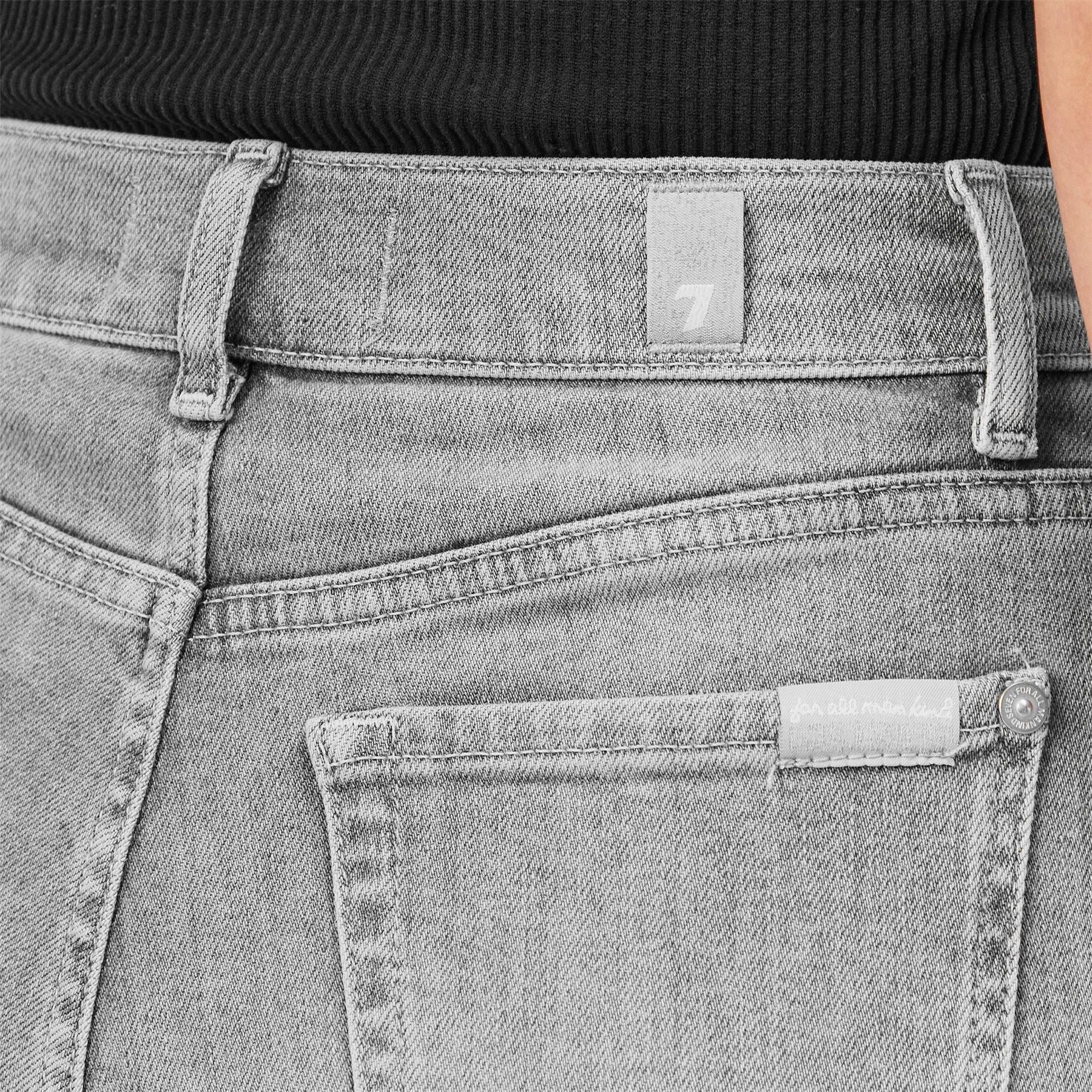 7 For All Mankind Lotta Light Wash Patterned Wide Leg Jeans