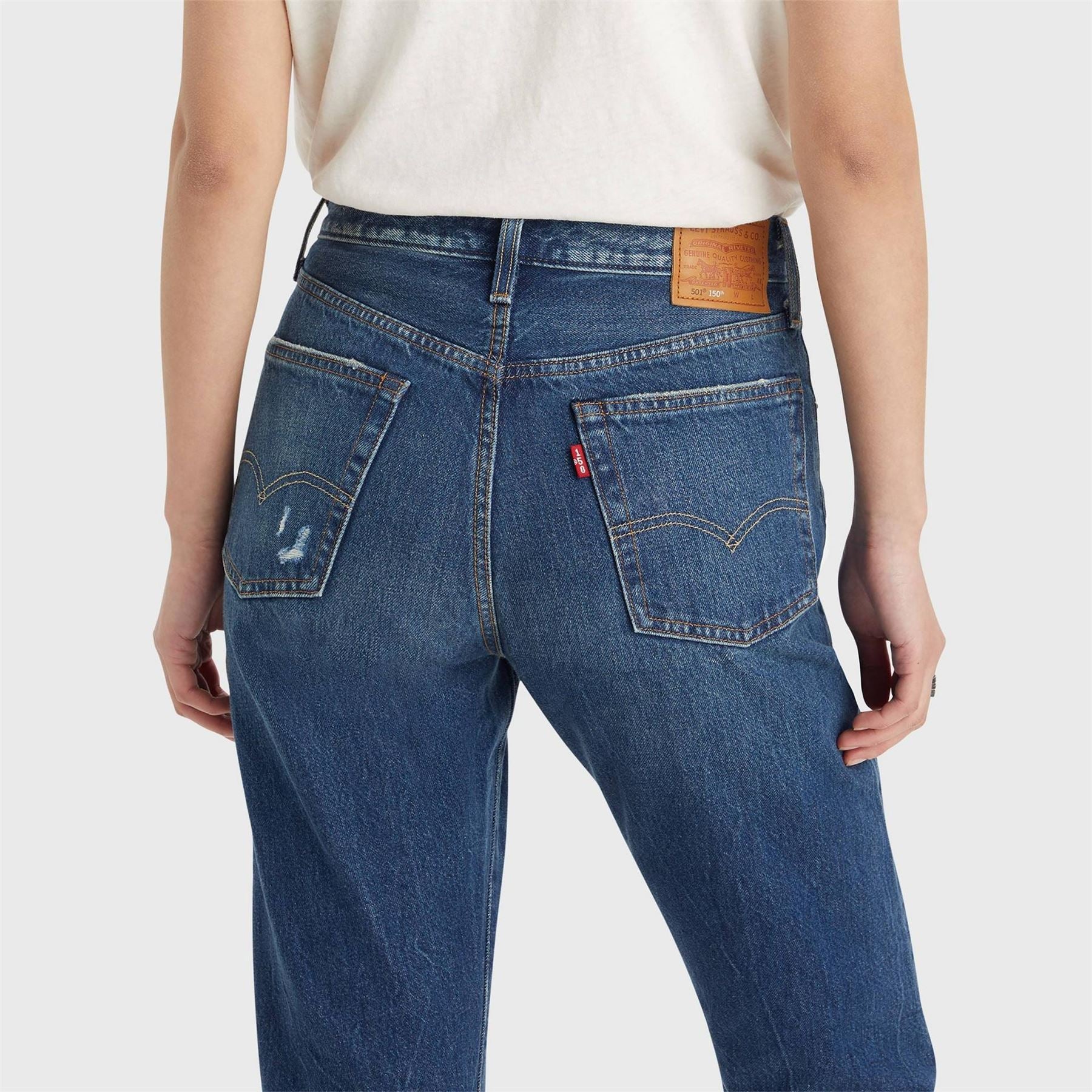 Levis 501 Distressed Regular Fit Jeans
