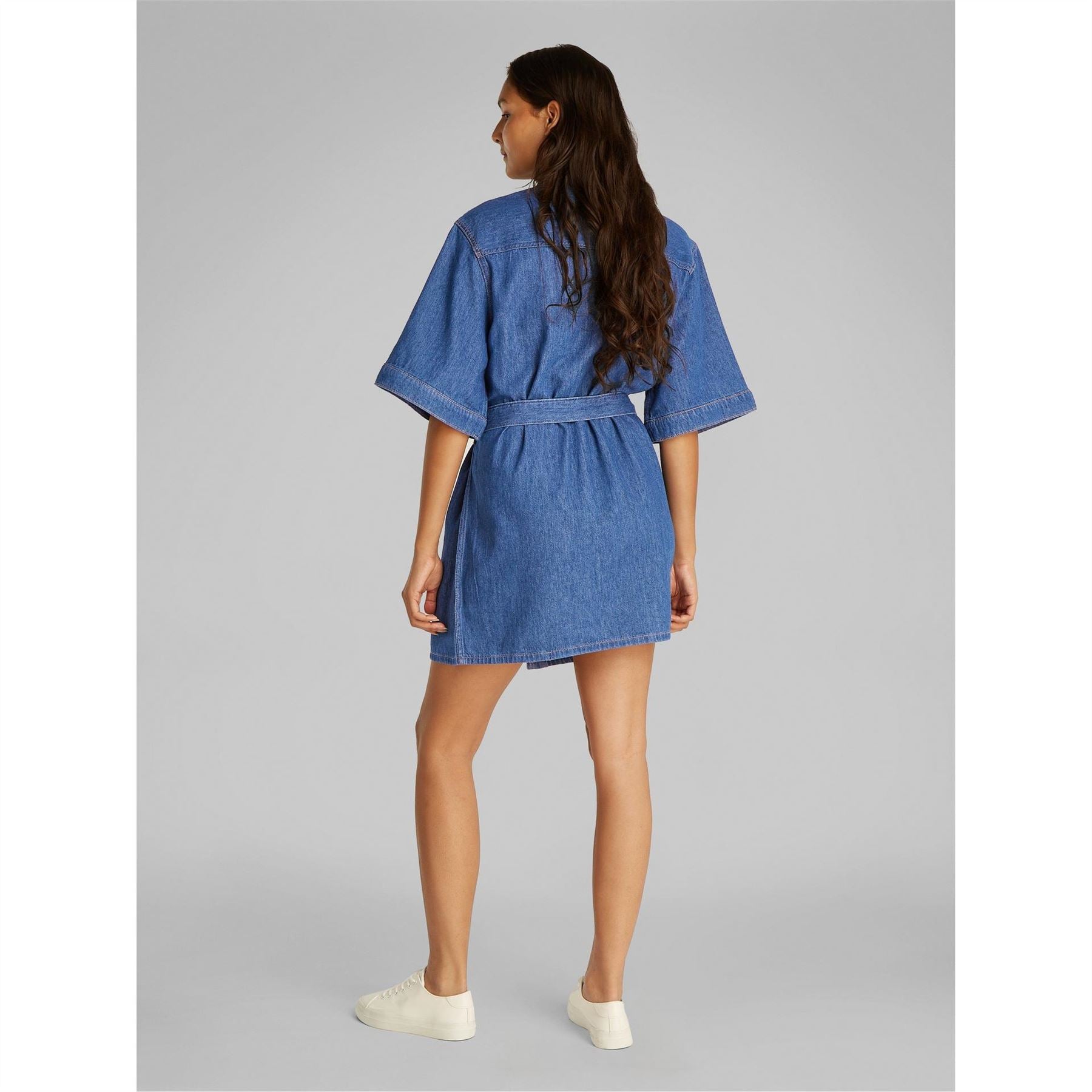 Calvin Klein Jeans Boxy Collared Neck Mini Shirtdress