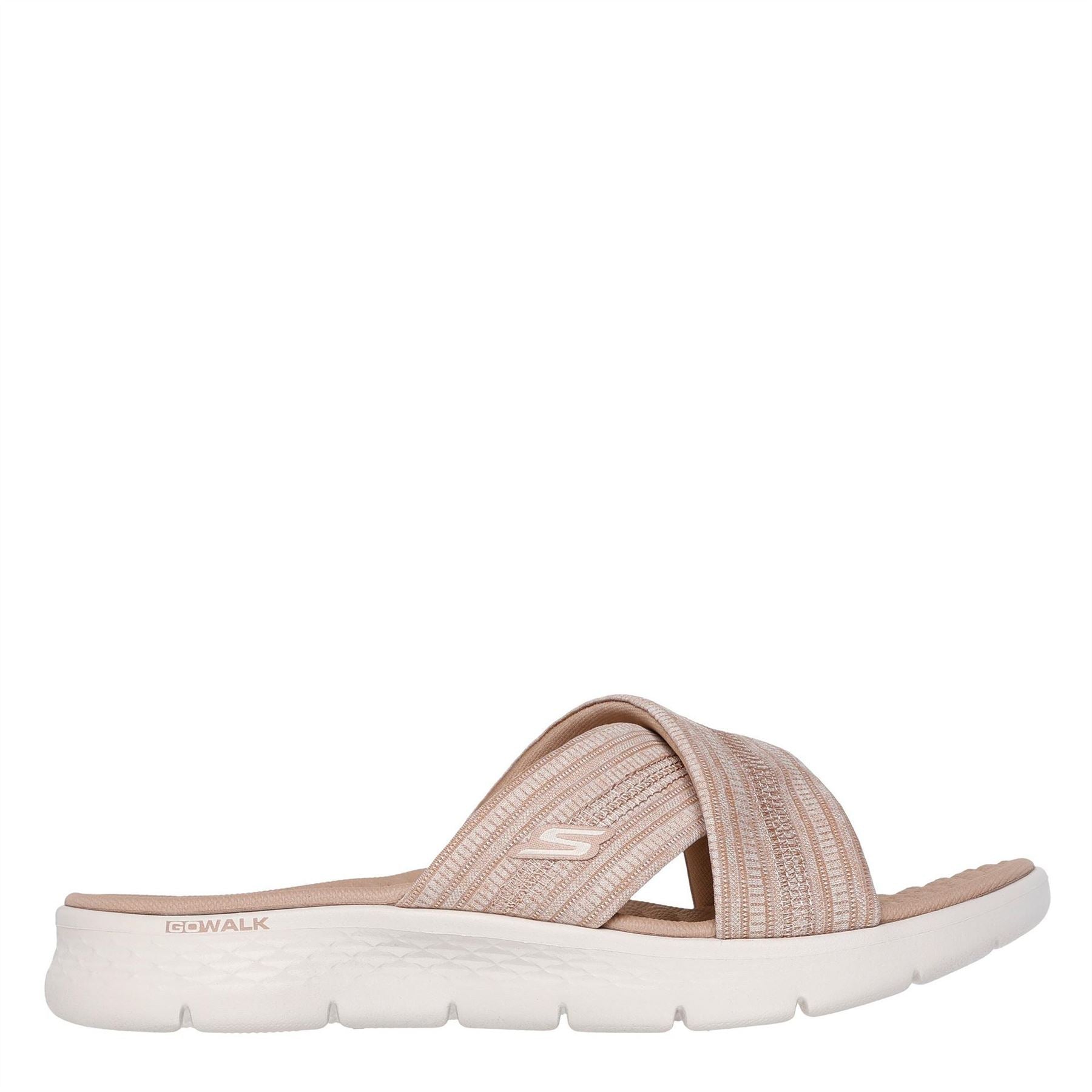 Skechers Womens Slide W Memory Foam Strap Flat Sandals