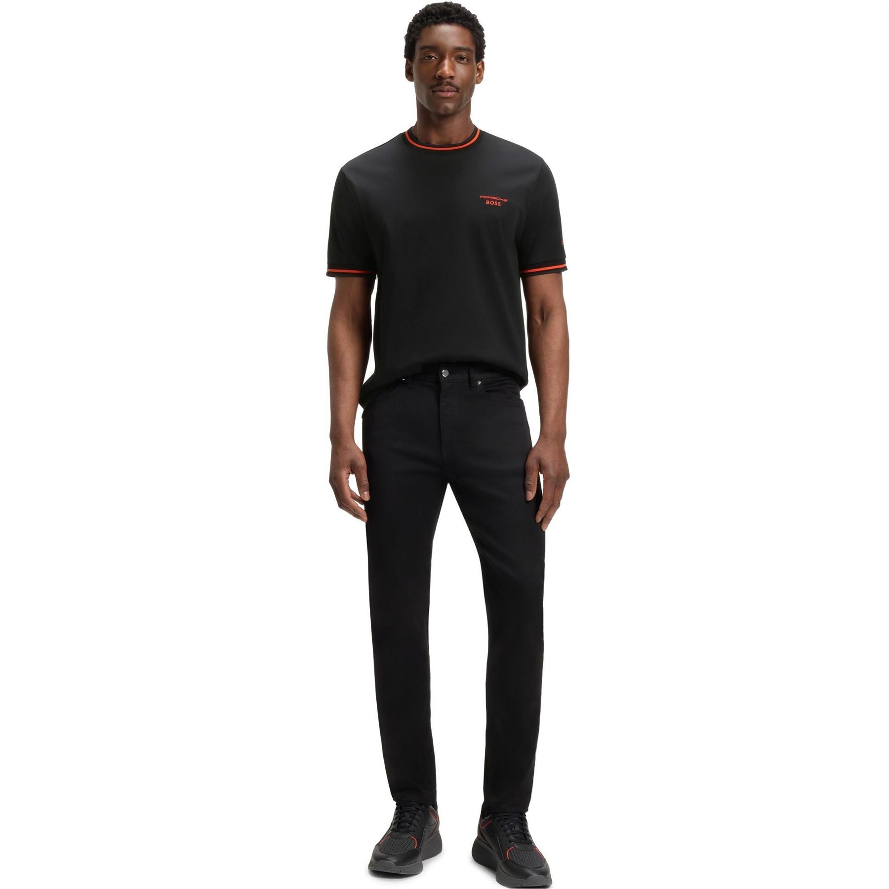 Boss Embroidered Collared Neck Short Sleeve Polo Shirt