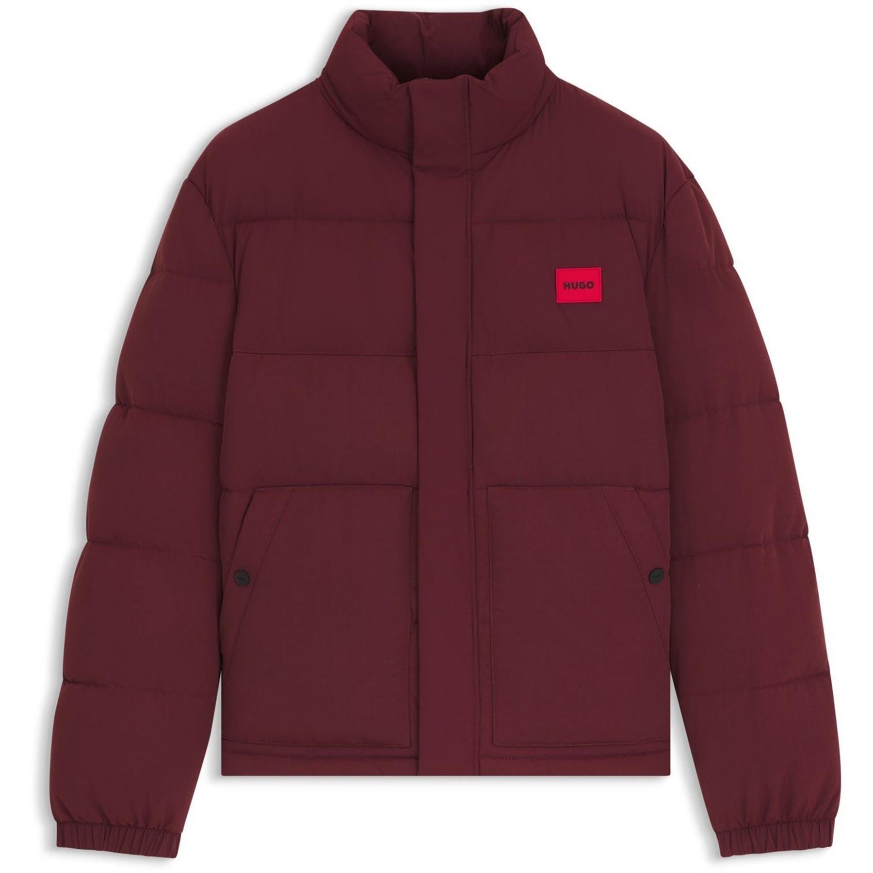 Hugo Solid Patterned Puffer Coat with Chest Pocket