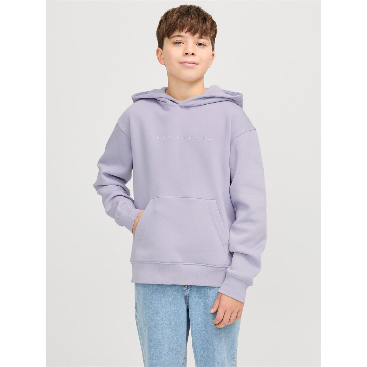 Jack and Jones Star Lettering Hooded Neck Kangaroo Pocket Sweatshirt
