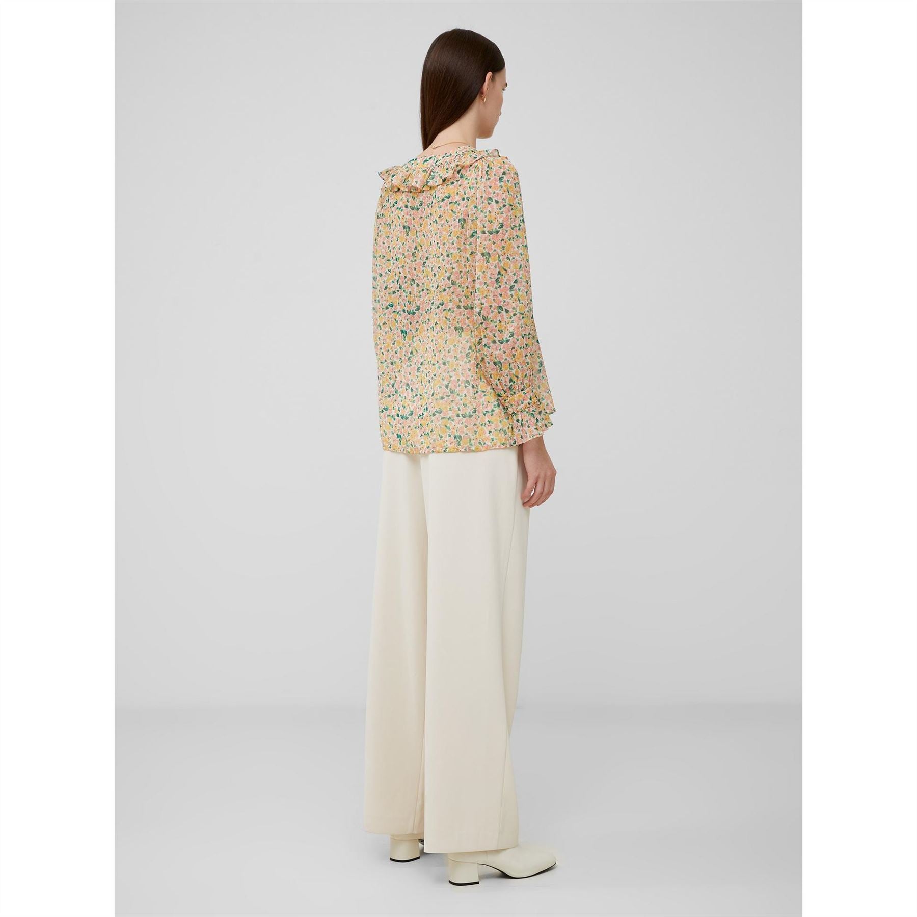 French Connection Aleezia Hallie Crinkle Long Sleeve Blouse