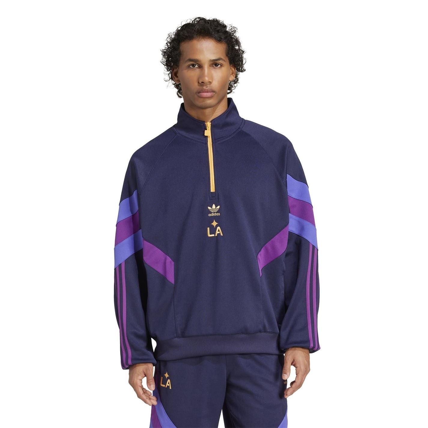 adidas Mens Galaxy Originals Half Zip Crew Sweatshirt