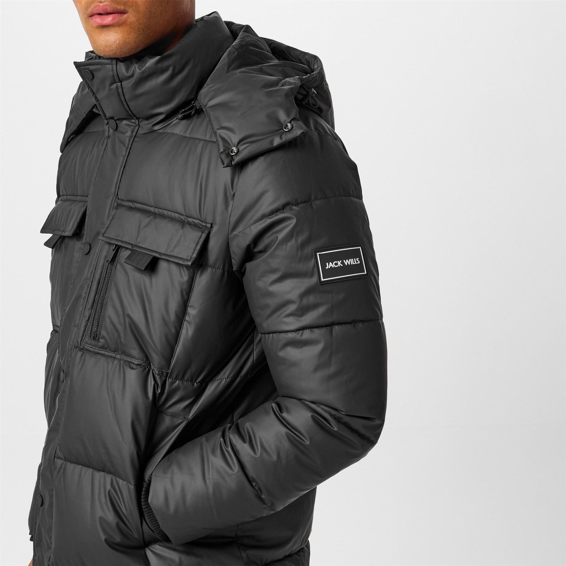 Jack Wills Long Hooded Puffer Jacket