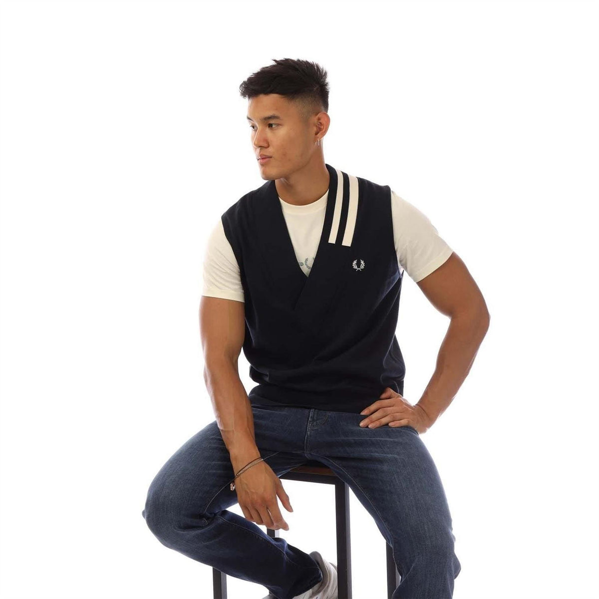 Fred Perry Neck Broken Tipped Tank Top