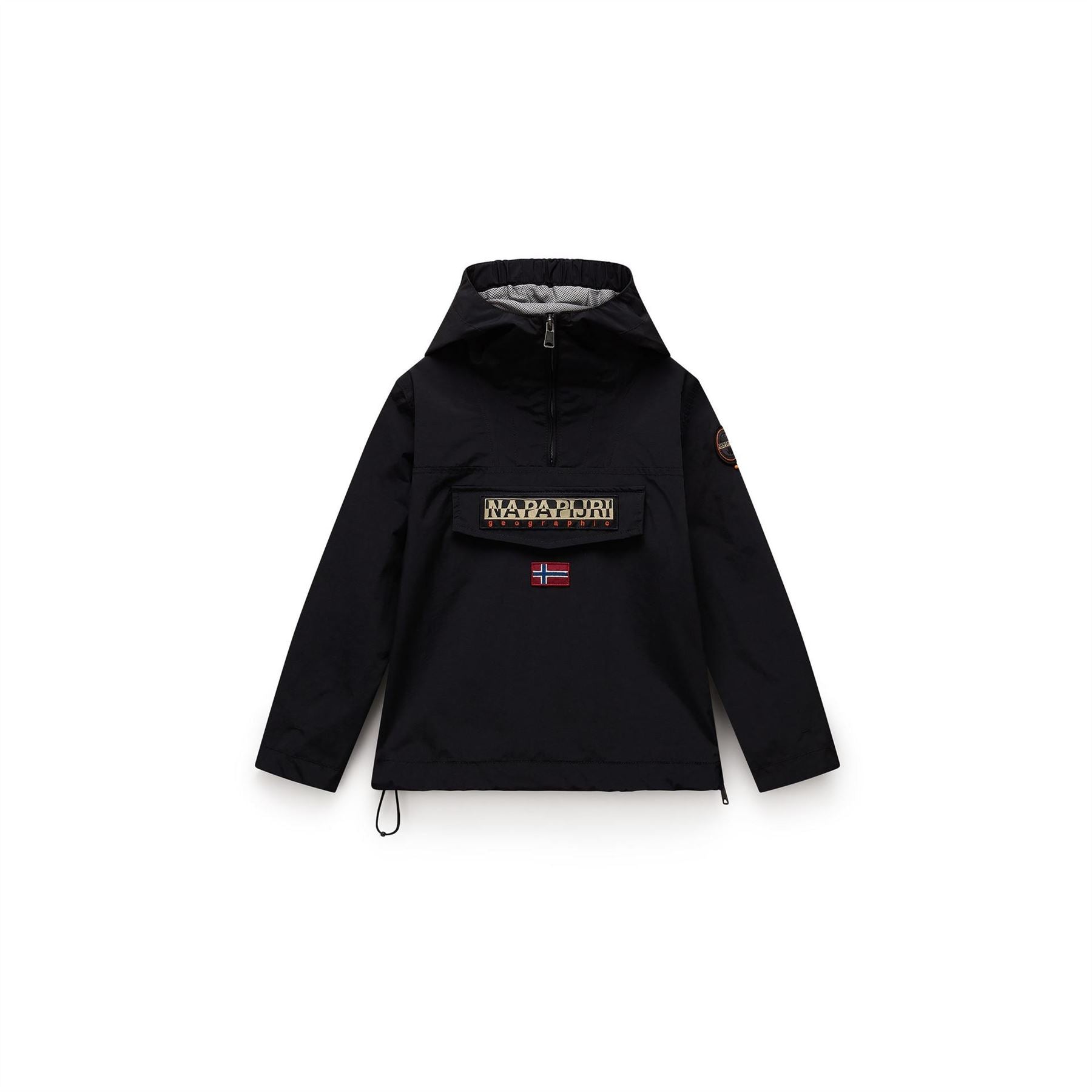 Napapijri Rainforest Solid Patterned Hooded Chest Pocket Rain Jacket