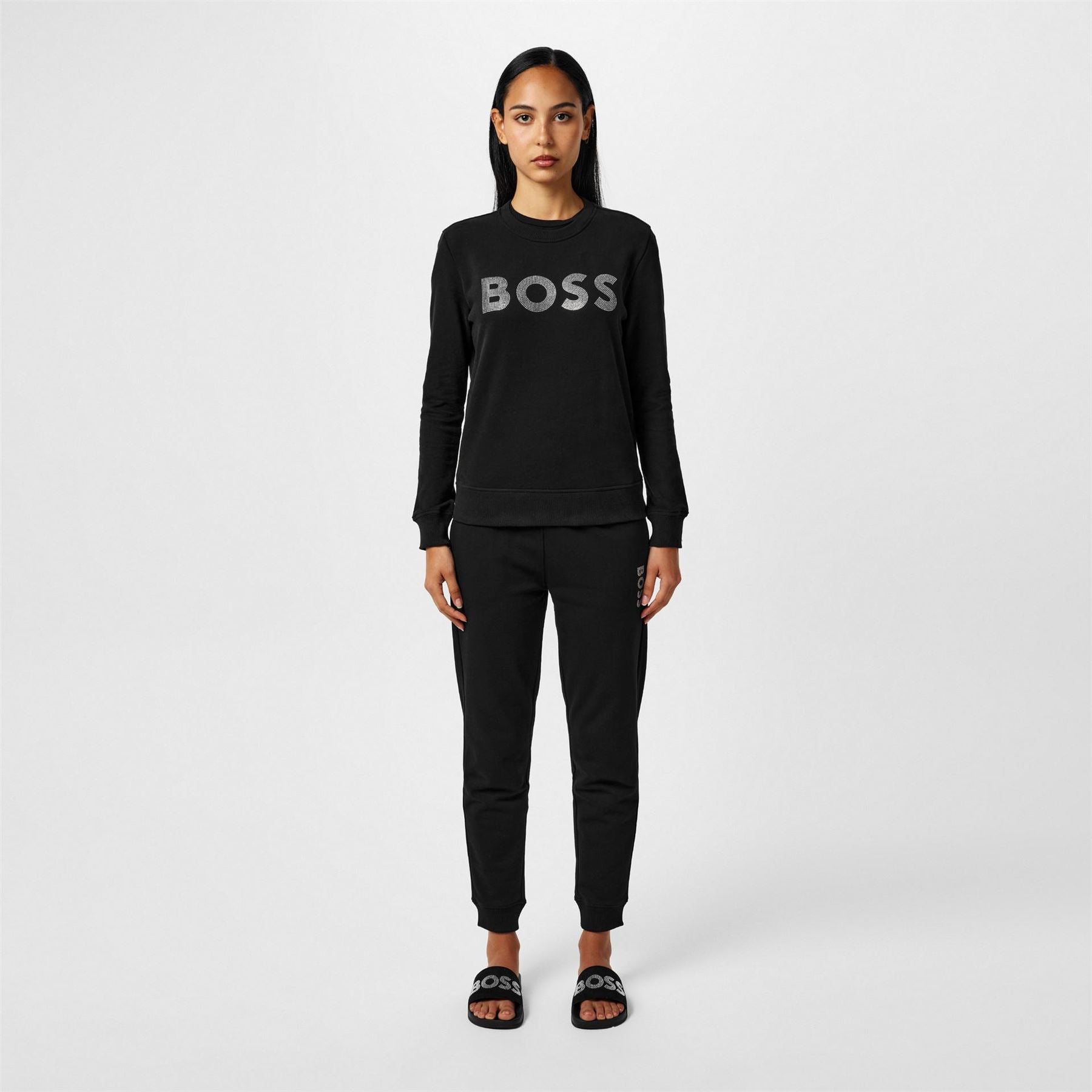 Boss Crew Sweatshirt, Sparkling Diamante