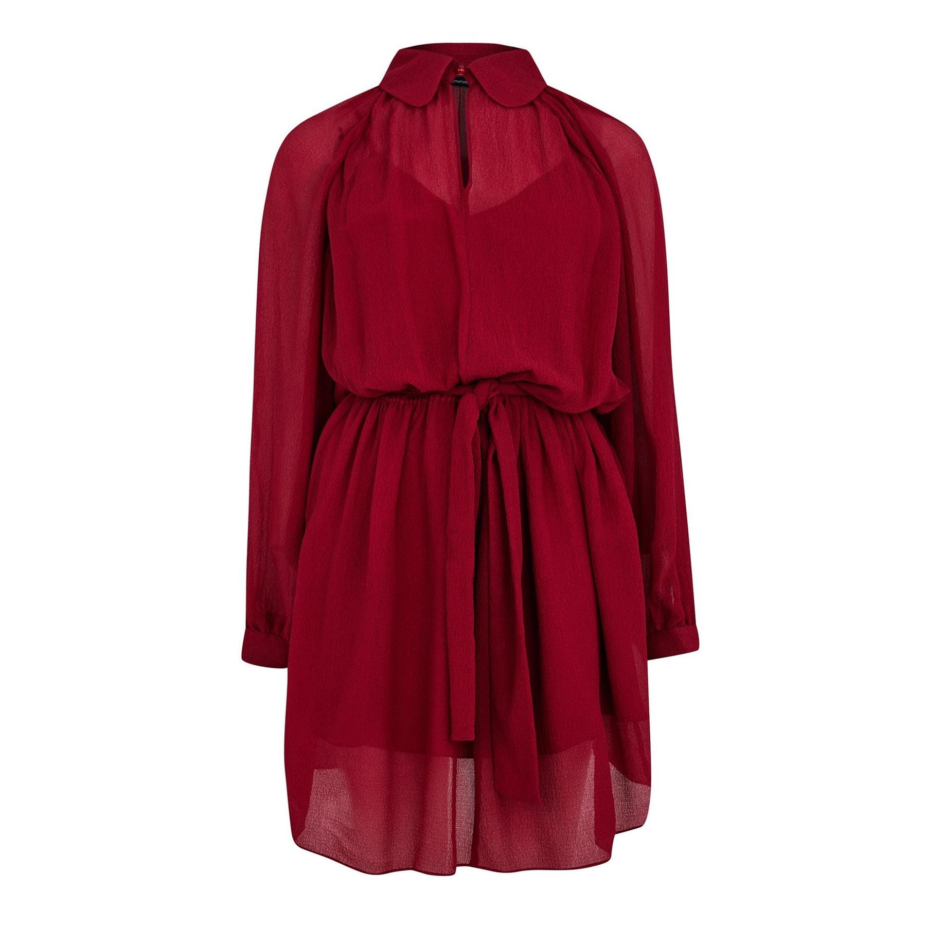 Emporio Armani Spotted Bengaline Collared Neck Tunic Dress